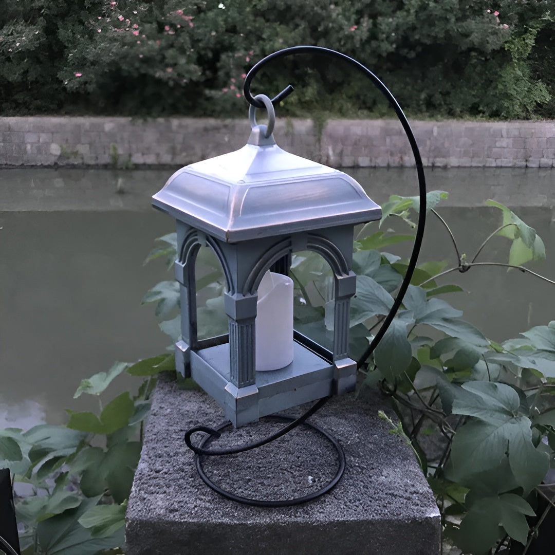 LED-Solarleuchte in Hausform – Wasserdichte Gartenbeleuchtung für Außenbereiche - Lampe