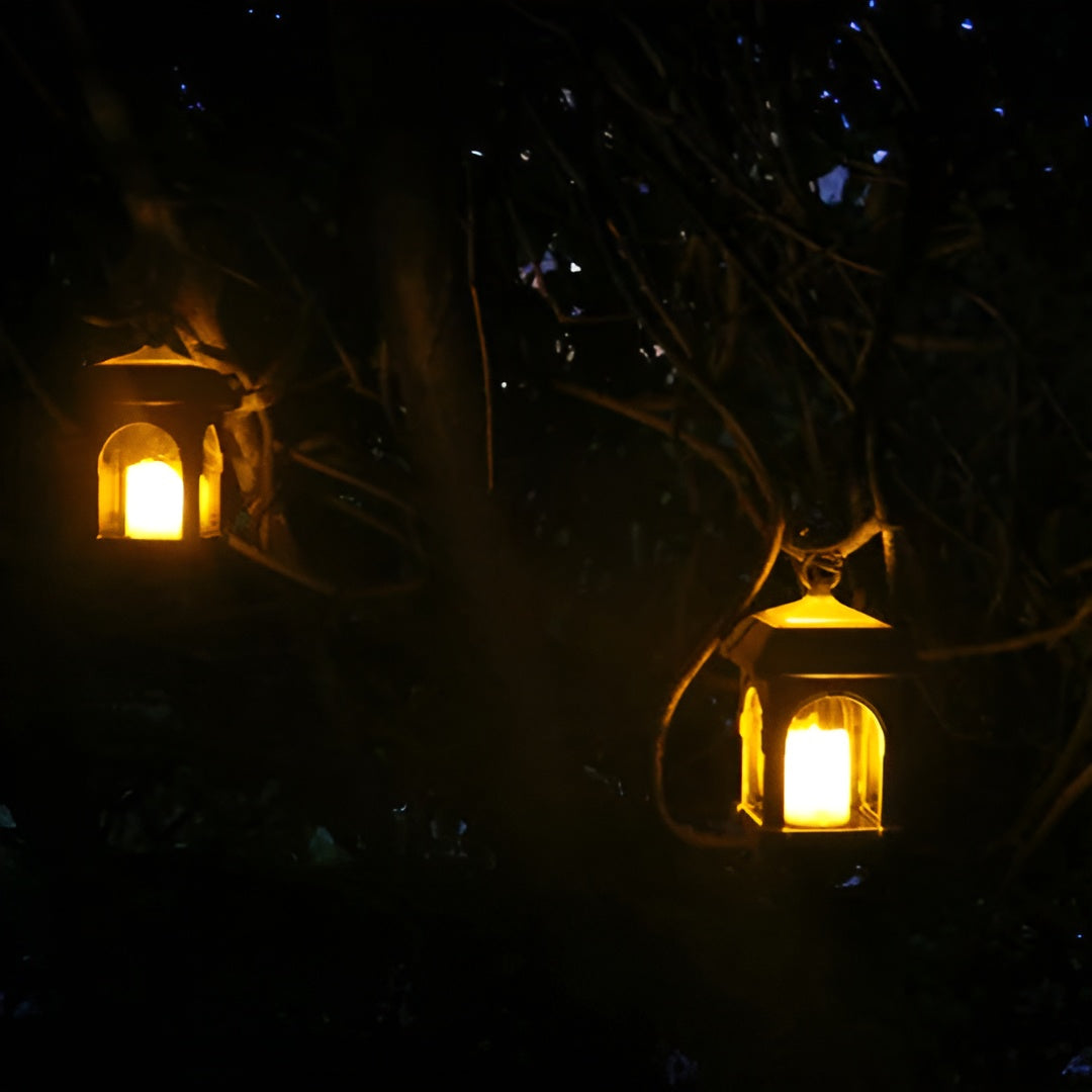 LED-Solarleuchte in Hausform – Wasserdichte Gartenbeleuchtung für Außenbereiche - Lampe