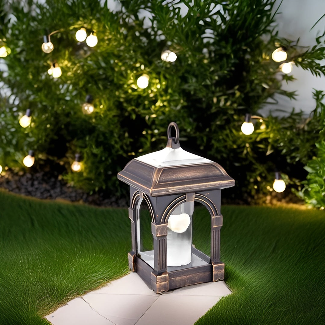 LED-Solarleuchte in Hausform – Wasserdichte Gartenbeleuchtung für Außenbereiche - Lampe