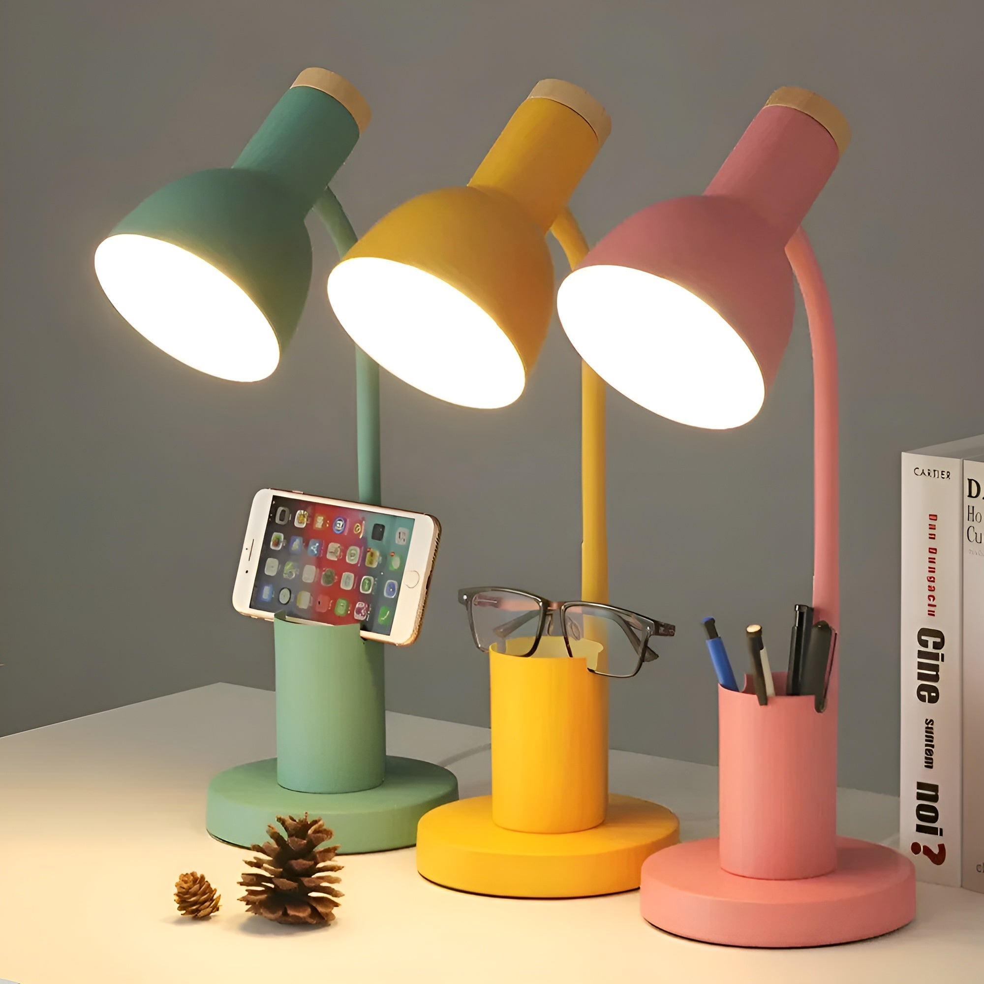 LED-Tischlampe mit Stifthalter – Stilvoll und Praktisch | Ordnung auf dem Schreibtisch - Tischlampe