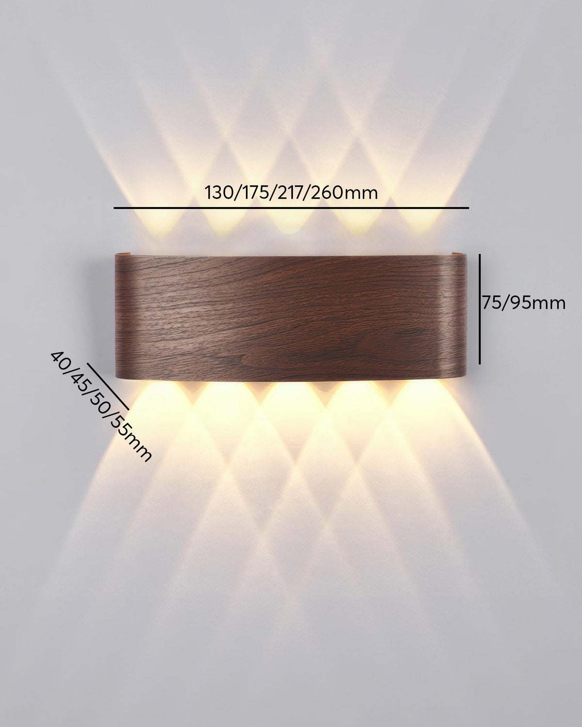 LED Wandleuchte mit Holzoptik – Elegante Innen- und Außenleuchte - Wandleuchten