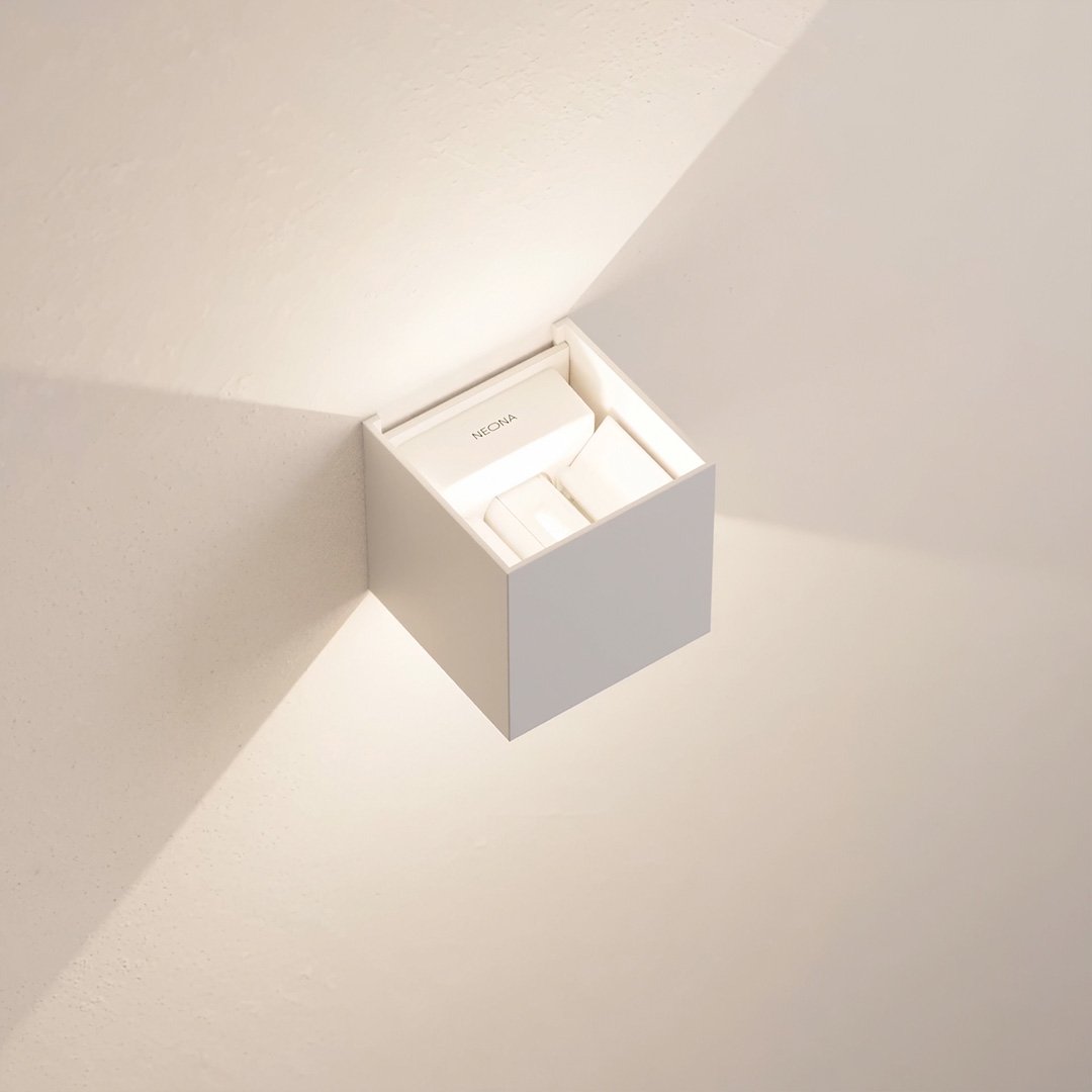 LED Wandleuchte mit verstellbaren Lichtblenden – Innen & Außen - Weiß / Batterie - Wandleuchten