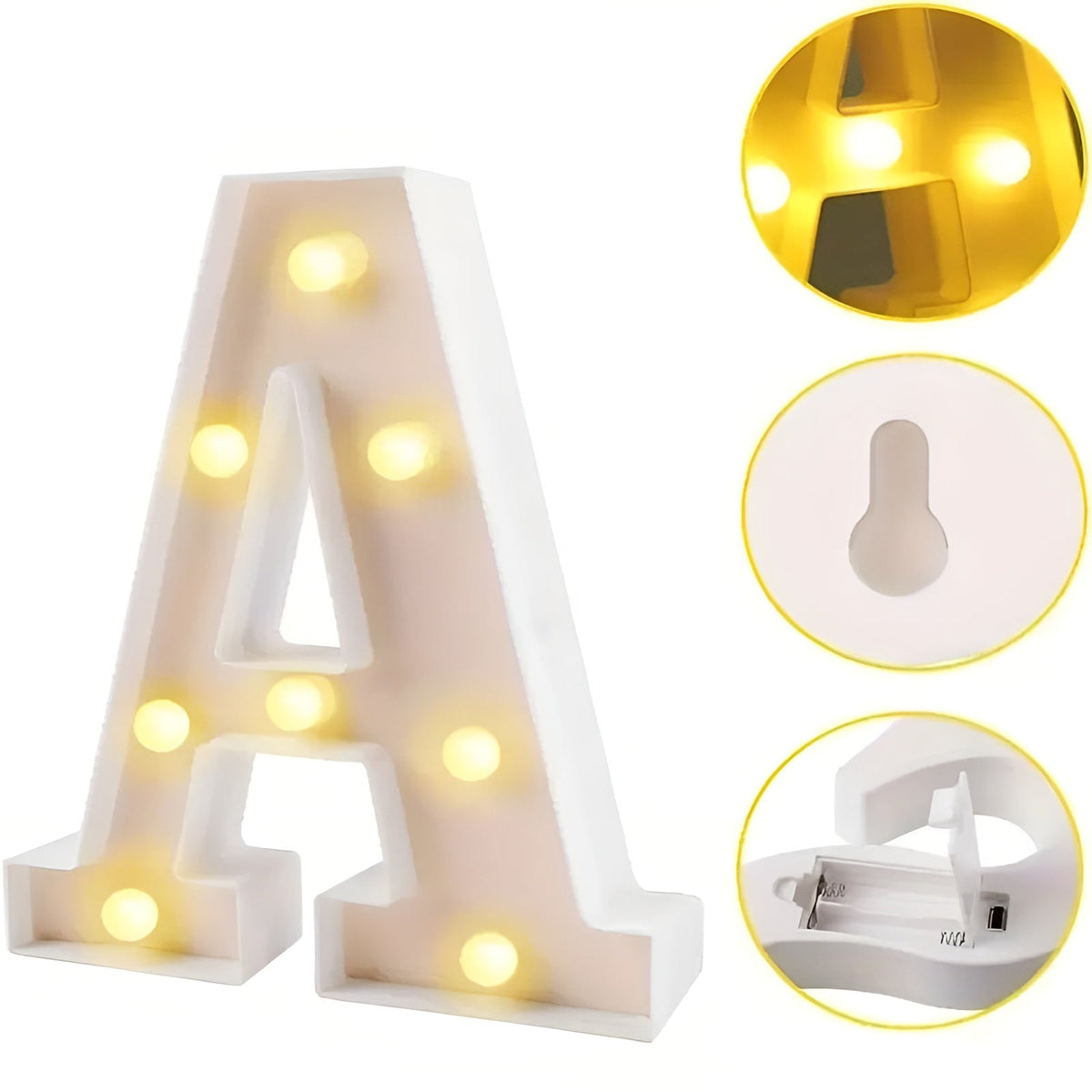 LED Weihnachtsbuchstaben – Festliche Leuchtschrift in Warmem Gelb | Batteriebetrieben für Innendekoration &