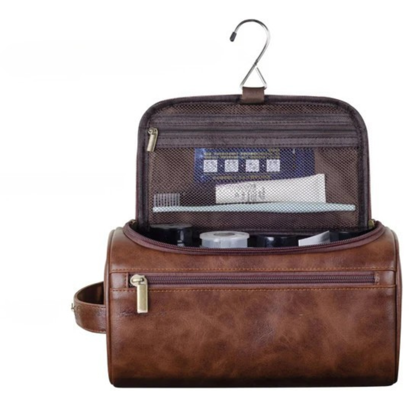 Leder Kulturbeutel für Herren – Hochwertige Waschtasche & Kosmetiktasche für Reisen - Kulturbeutel