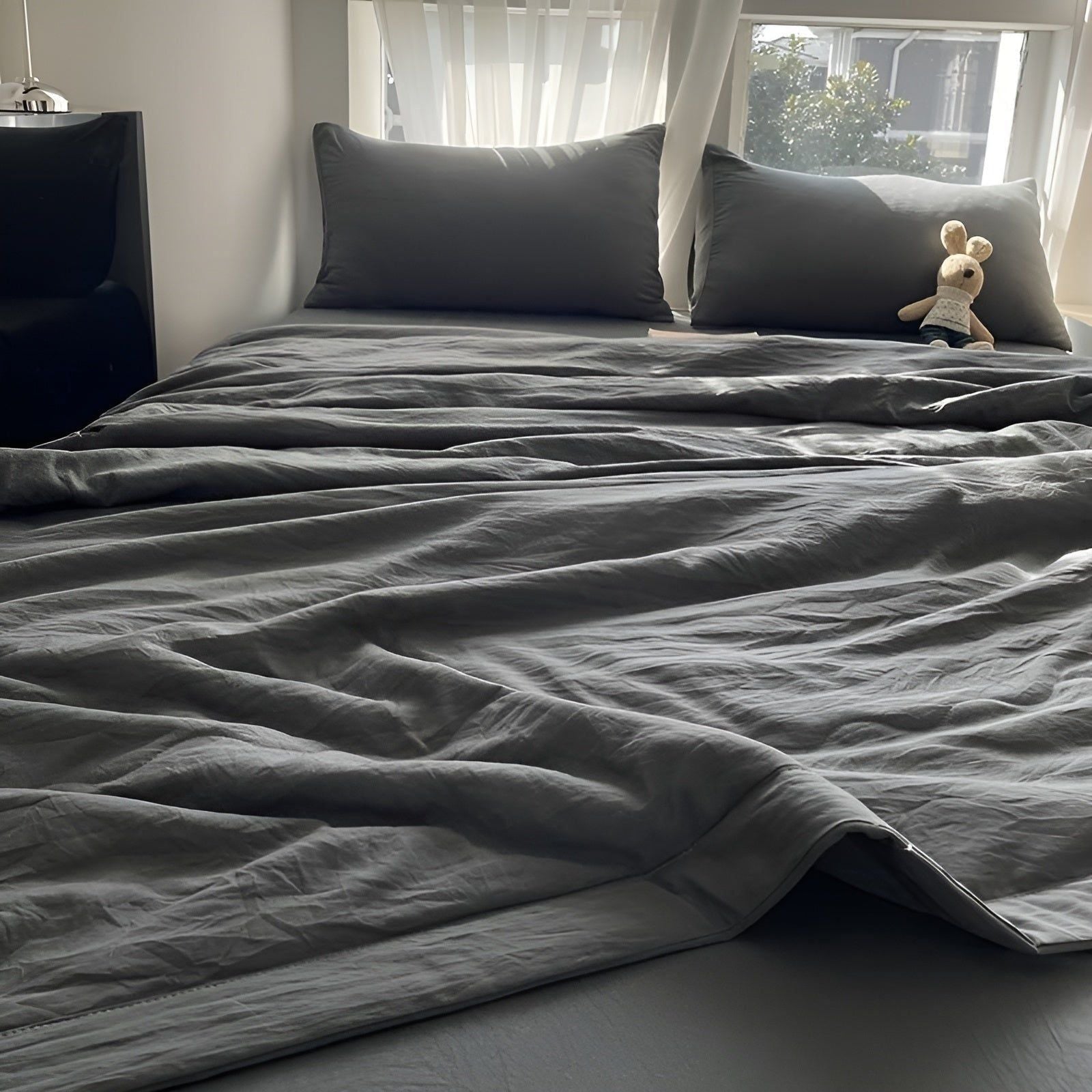Leichte Sommerdecke – einfarbige leichte Sommerdecke für Komfort - Grau / 150 x 200cm - Decke