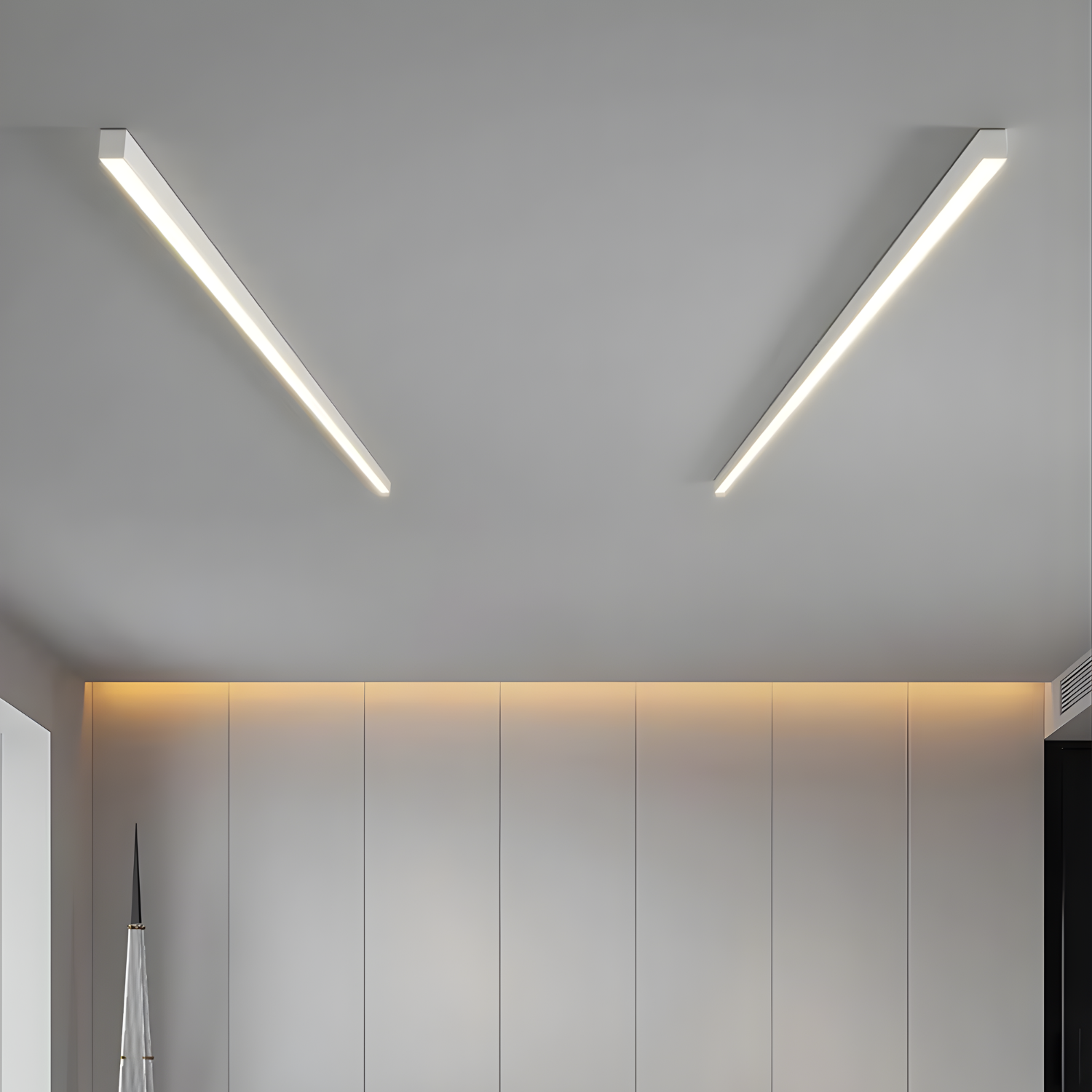 Lineare LED-Decken- oder Wandleuchte – blendfreie Beleuchtung für moderne Räume - Weiß / 60 cm (12 W) / 3 Lichtfarben