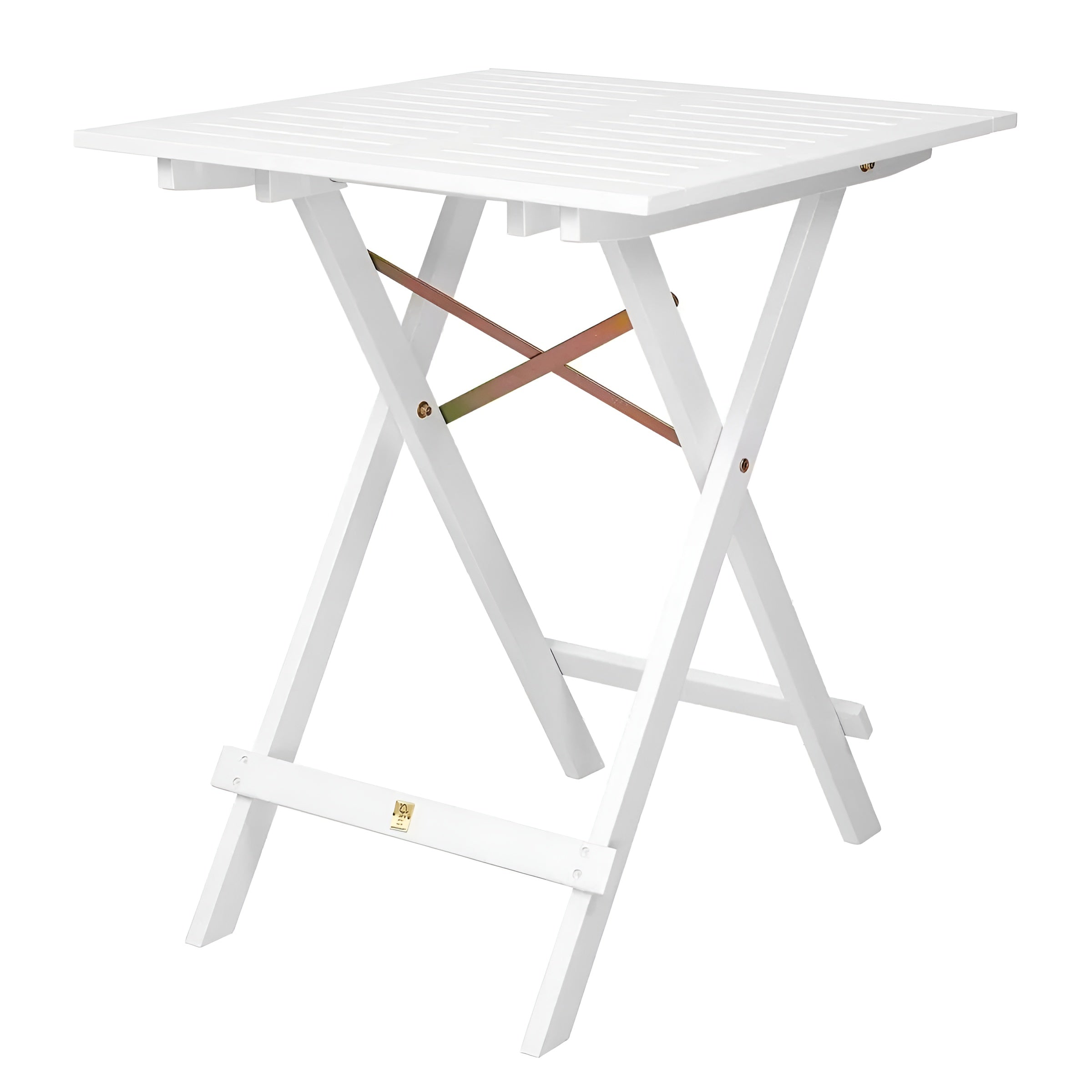 LODGE 3-teiliges Gartenmöbel-Set – Klappbares Bistro-Set aus massivem Akazienholz - Weiß - Gartenmöbel-Set