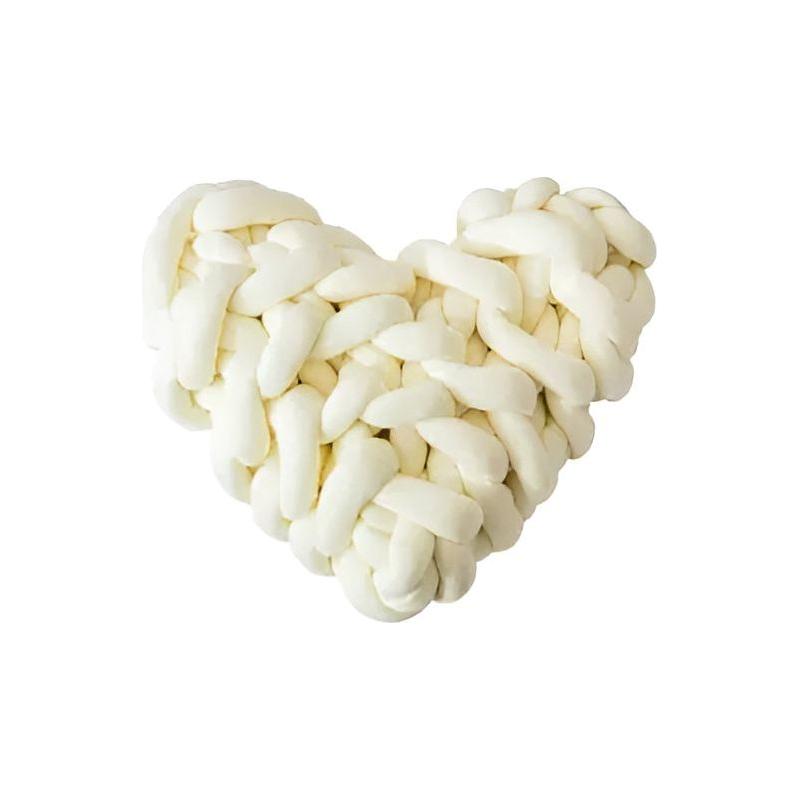 Love Pillow - Chunky Knitted Heart Kissen für ein Gemütliches Zuhause - Weiß - Kissen