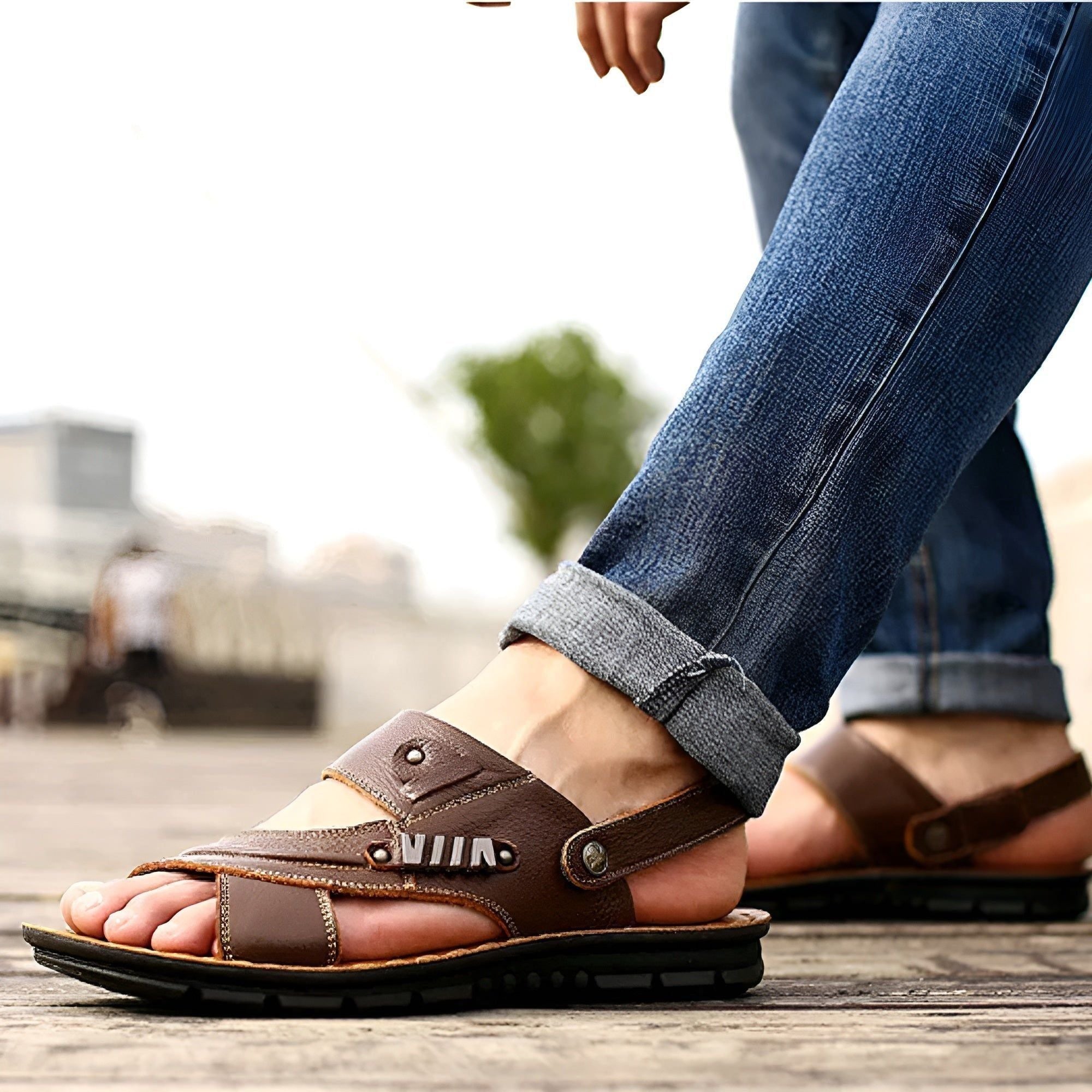 Lukas Sandals - Stilvolle Orthopädische Ledersandalen für Herren - Damensandalen