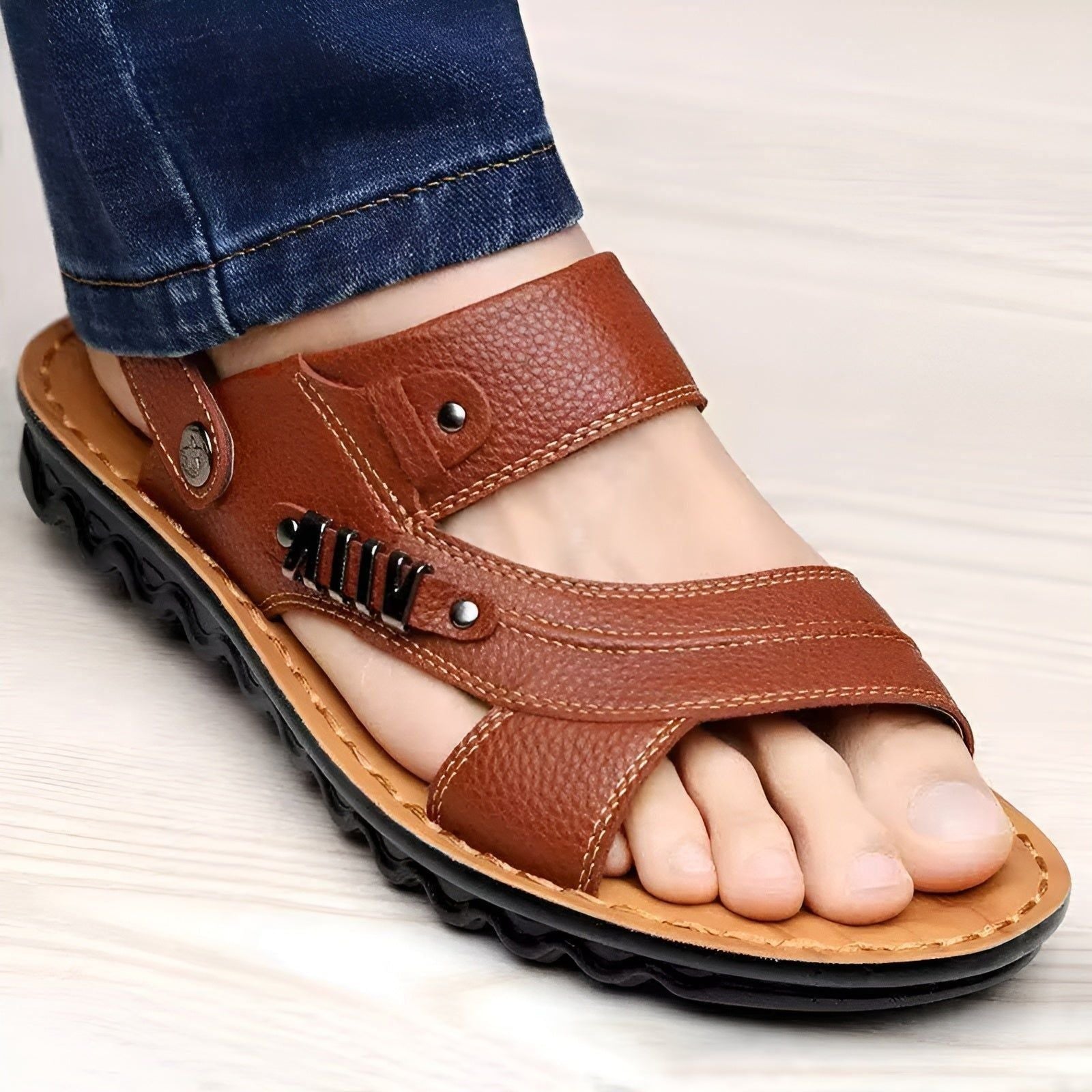 Lukas Sandals - Stilvolle Orthopädische Ledersandalen für Herren - Damensandalen