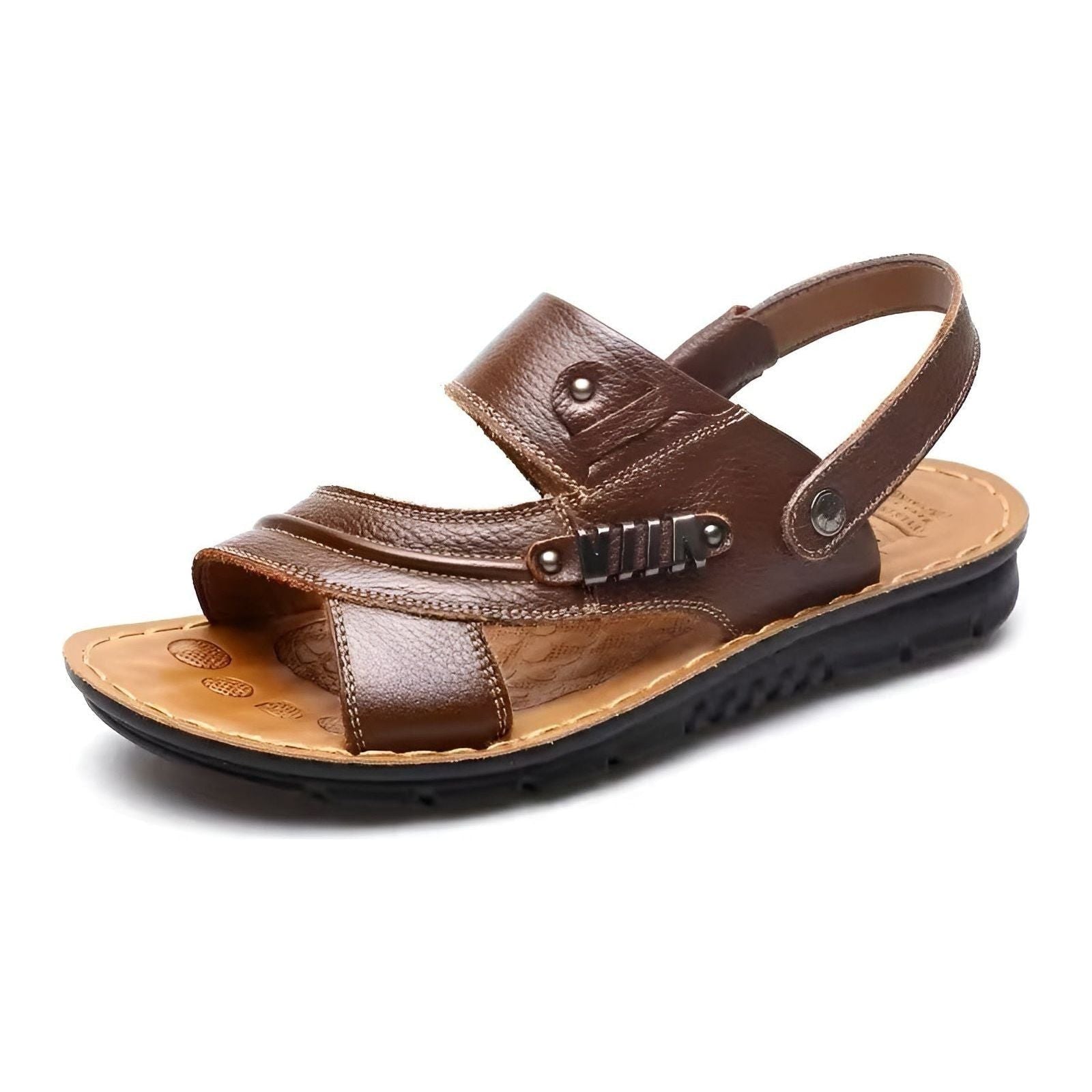 Lukas Sandals - Stilvolle Orthopädische Ledersandalen für Herren - Braun / 38 - Damensandalen