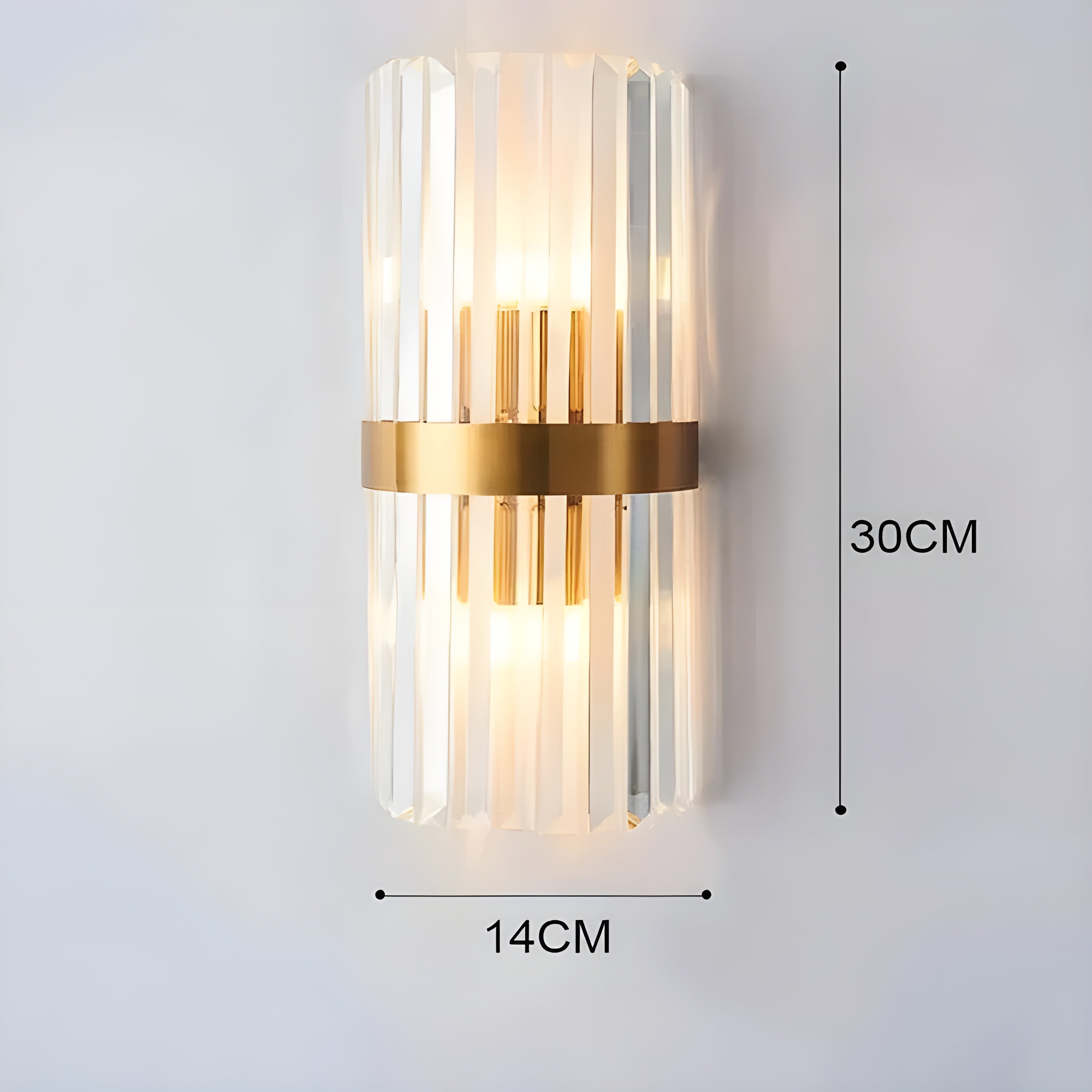 Wandlampe mit Kristall-Effekt – Elegantes Design mit Goldenem Akzent