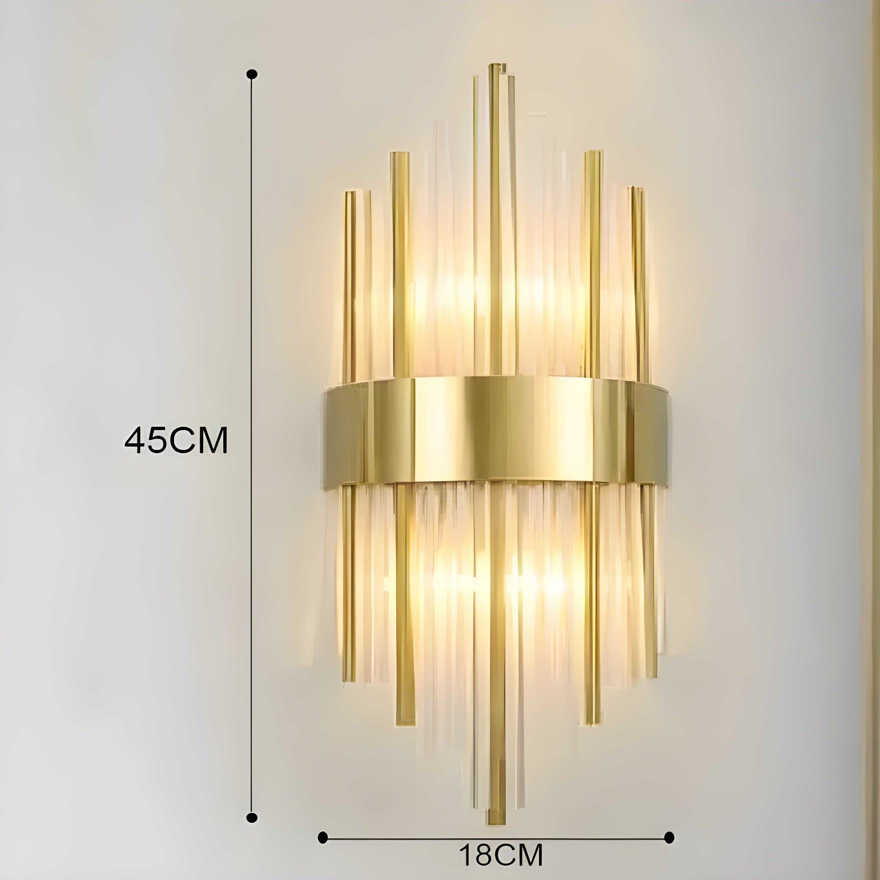 Wandlampe mit Kristall-Effekt – Elegantes Design mit Goldenem Akzent