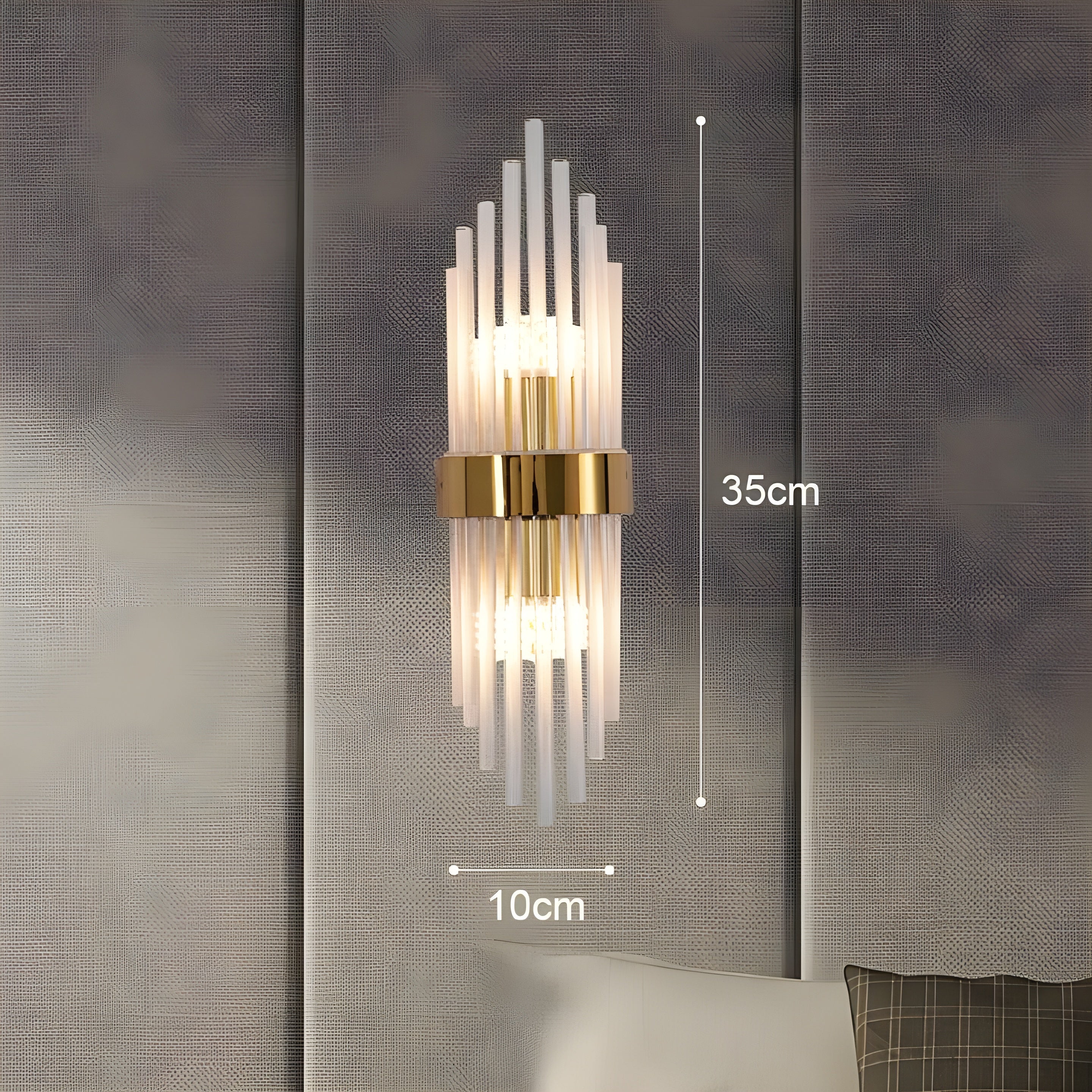 Wandlampe mit Kristall-Effekt – Elegantes Design mit Goldenem Akzent