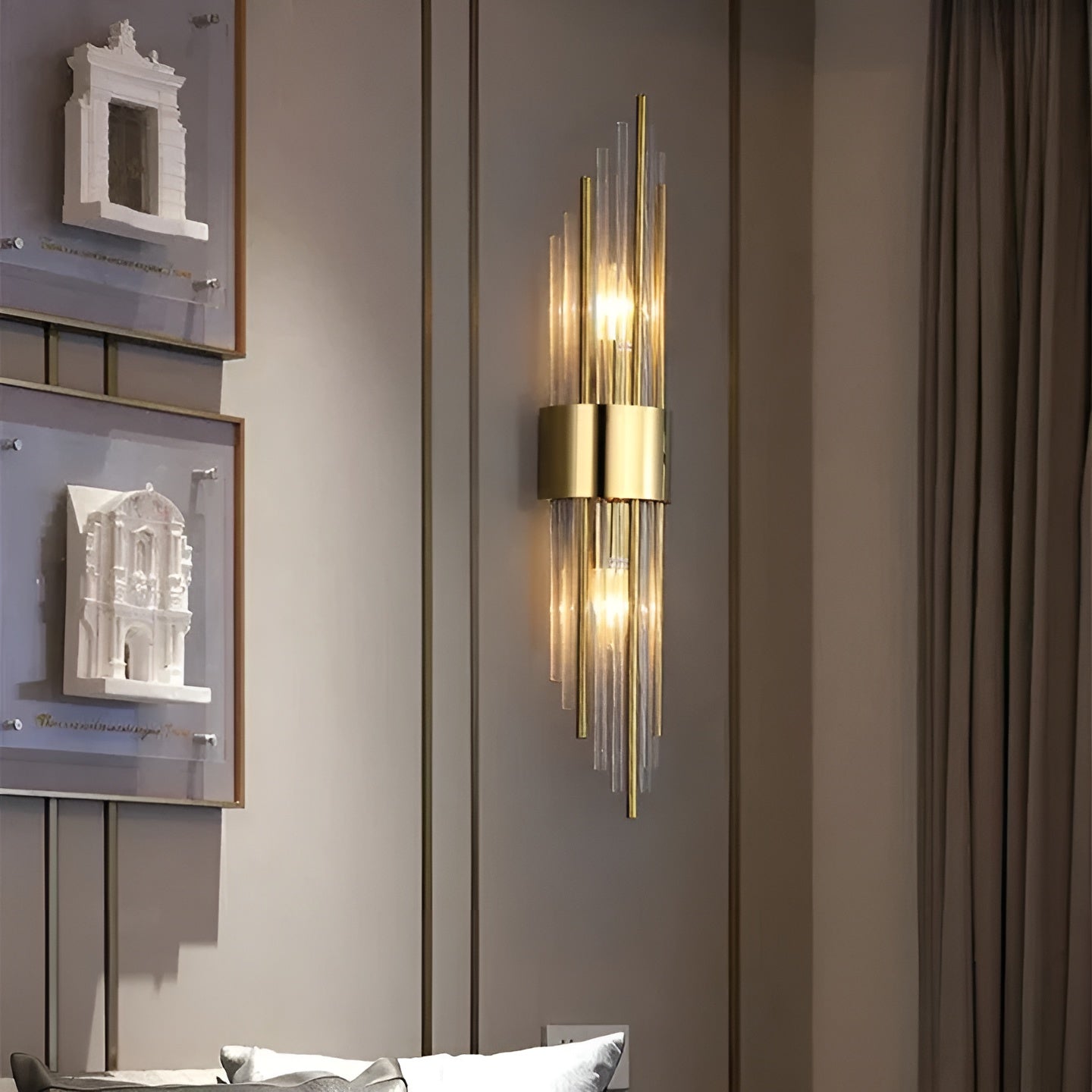 Wandlampe mit Kristall-Effekt – Elegantes Design mit Goldenem Akzent