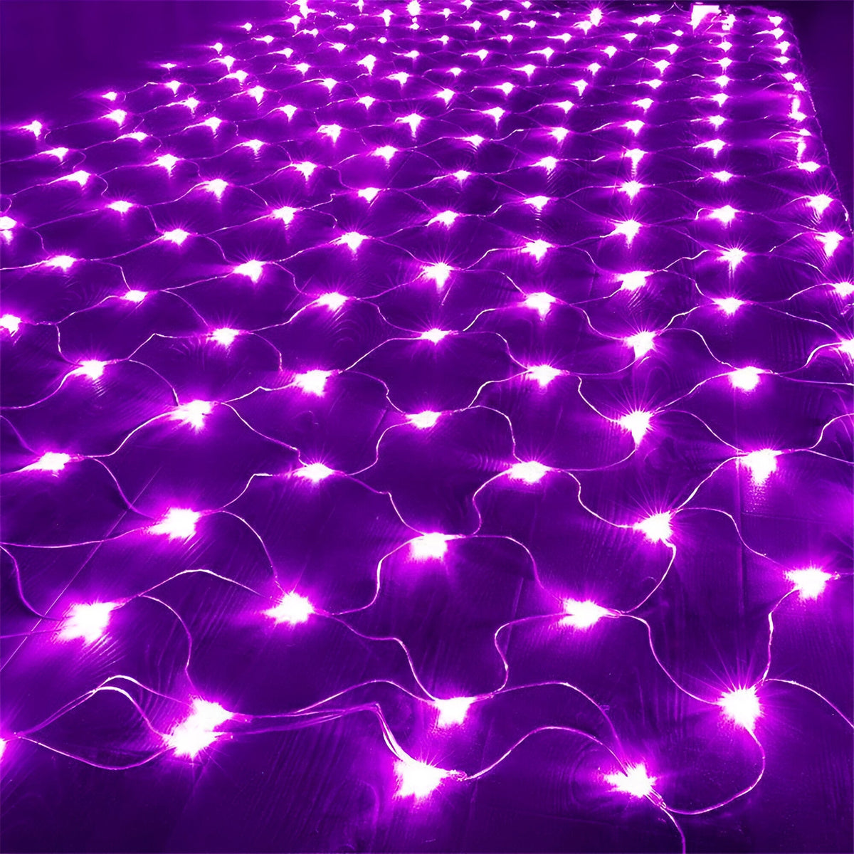 LumiNet - LED-Netzleuchten Wasserdicht Außenbereich - Lila / 1.5X1.5m 96 Leds - Saisonale Dekoration