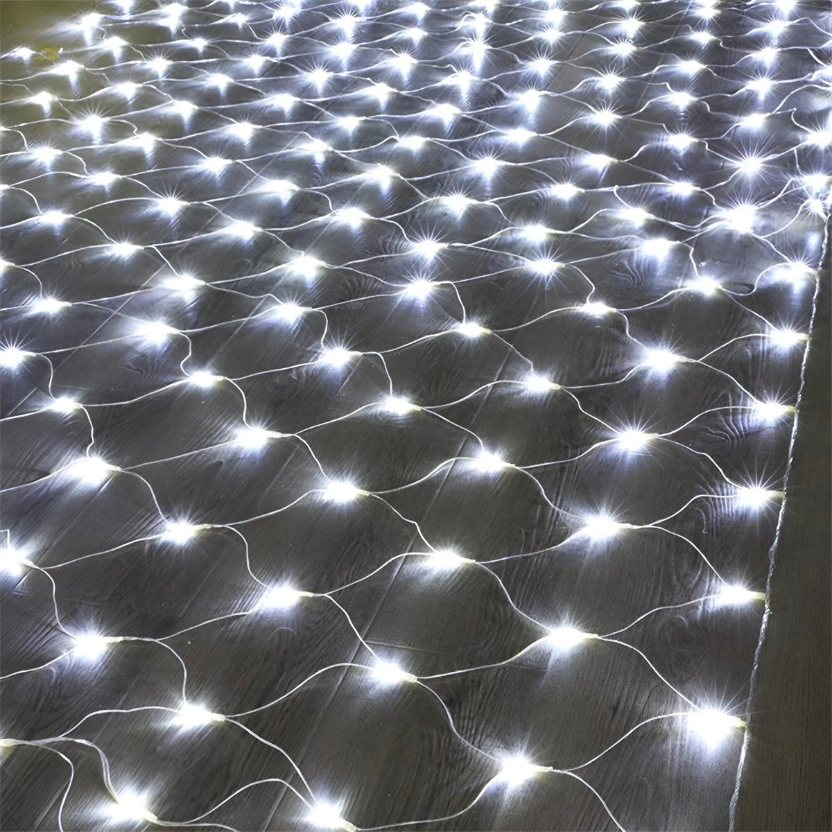 LumiNet - LED-Netzleuchten Wasserdicht Außenbereich - Weiß / 1.5X1.5m 96 Leds - Saisonale Dekoration
