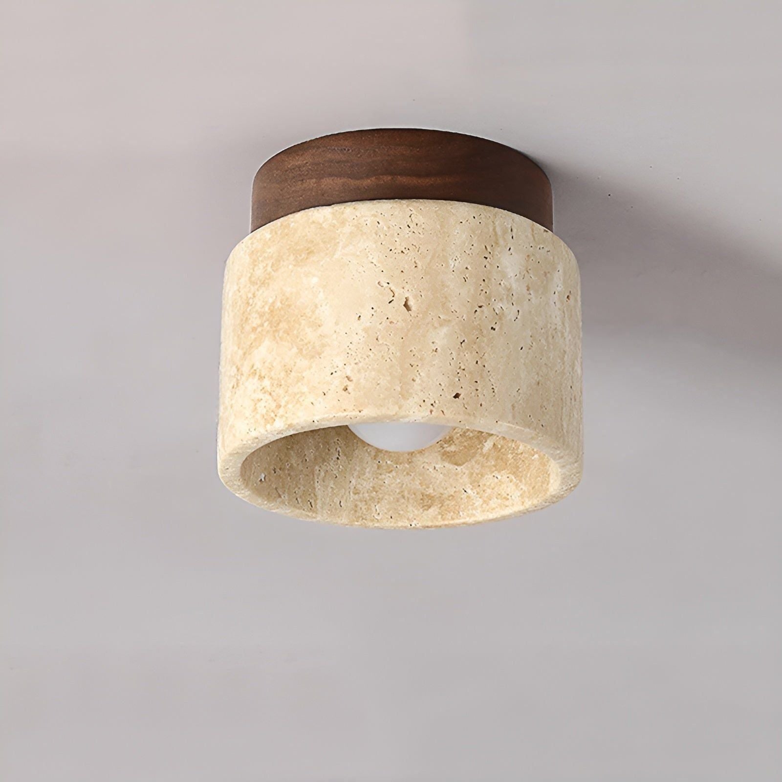 LumiStone - Wabi Sabi Gelber Marmor Japanische Deckenleuchte - Deckenleuchte