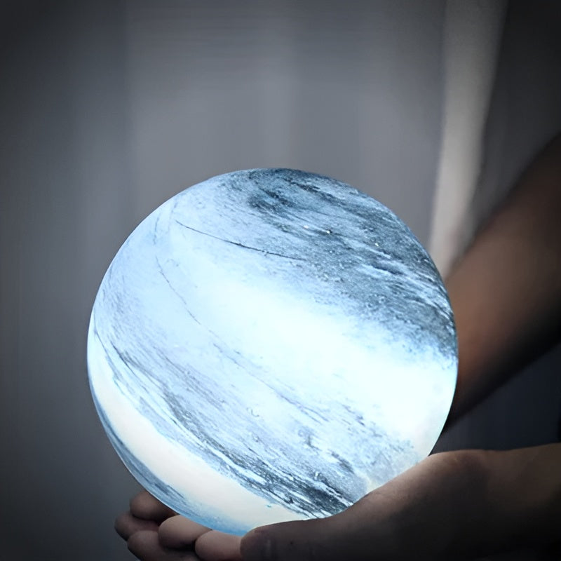 Lunacrystal Mondlampe Aus Glas – Magisches Mondlicht MIT Kosmischen Details Für Stimmungsvolle Wohnräume - Tischlampe