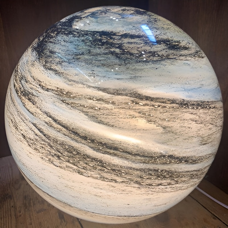 Lunacrystal Mondlampe Aus Glas – Magisches Mondlicht MIT Kosmischen Details Für Stimmungsvolle Wohnräume - Tischlampe
