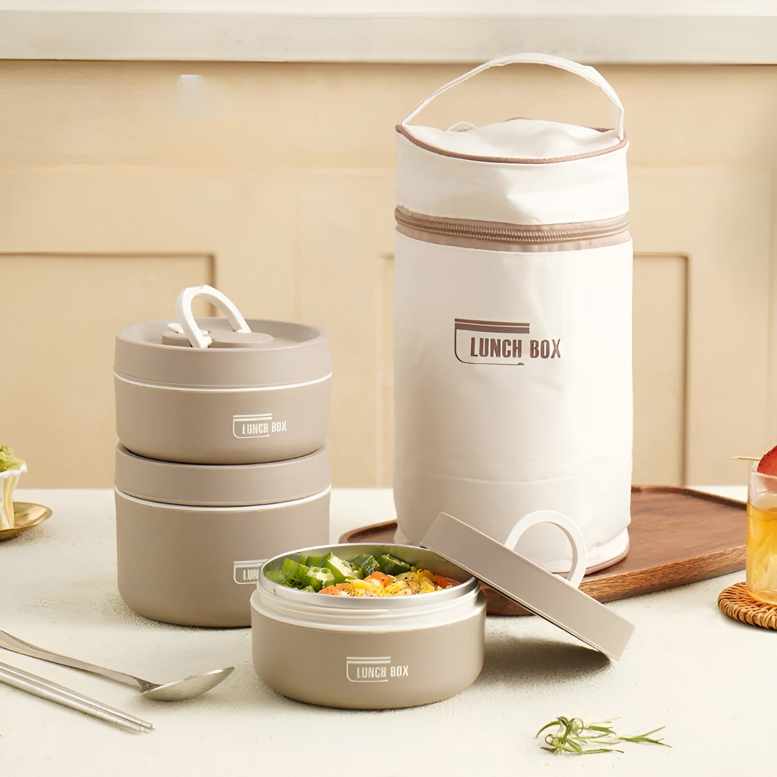 Isolierte Lunchbox – Mehrlagig Fächern & Auslaufsicher | Inkl. Tragetasche