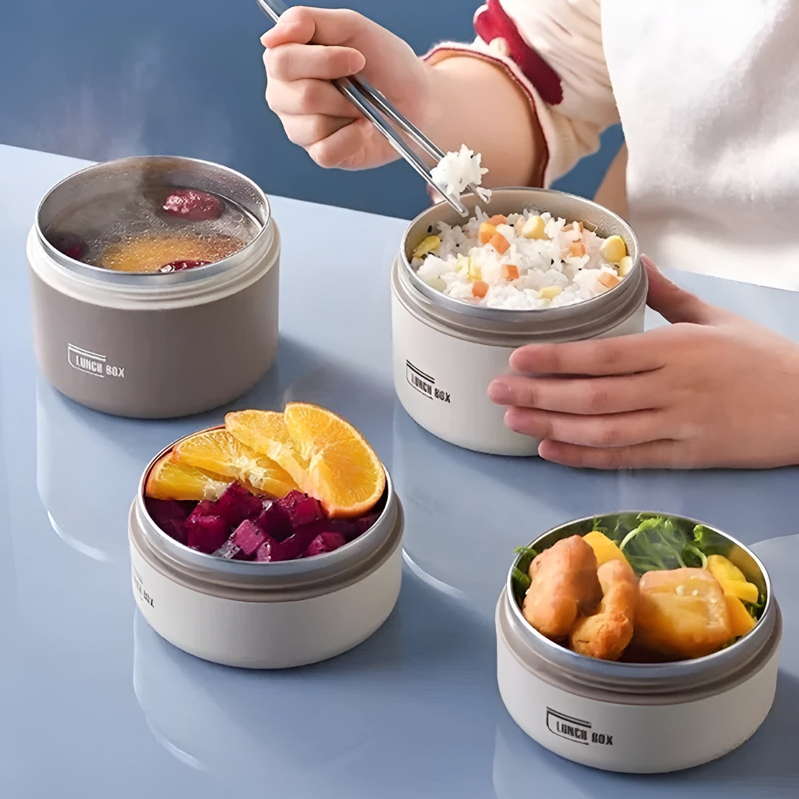 Isolierte Lunchbox – Mehrlagig Fächern & Auslaufsicher | Inkl. Tragetasche