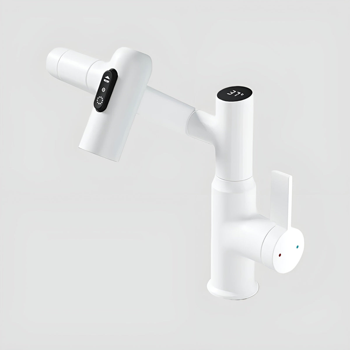 Lustraflow 360° Smart-Wasserhahn – LED-Temperaturanzeige | Intelligente Wassersteuerung - Schwanenweiß