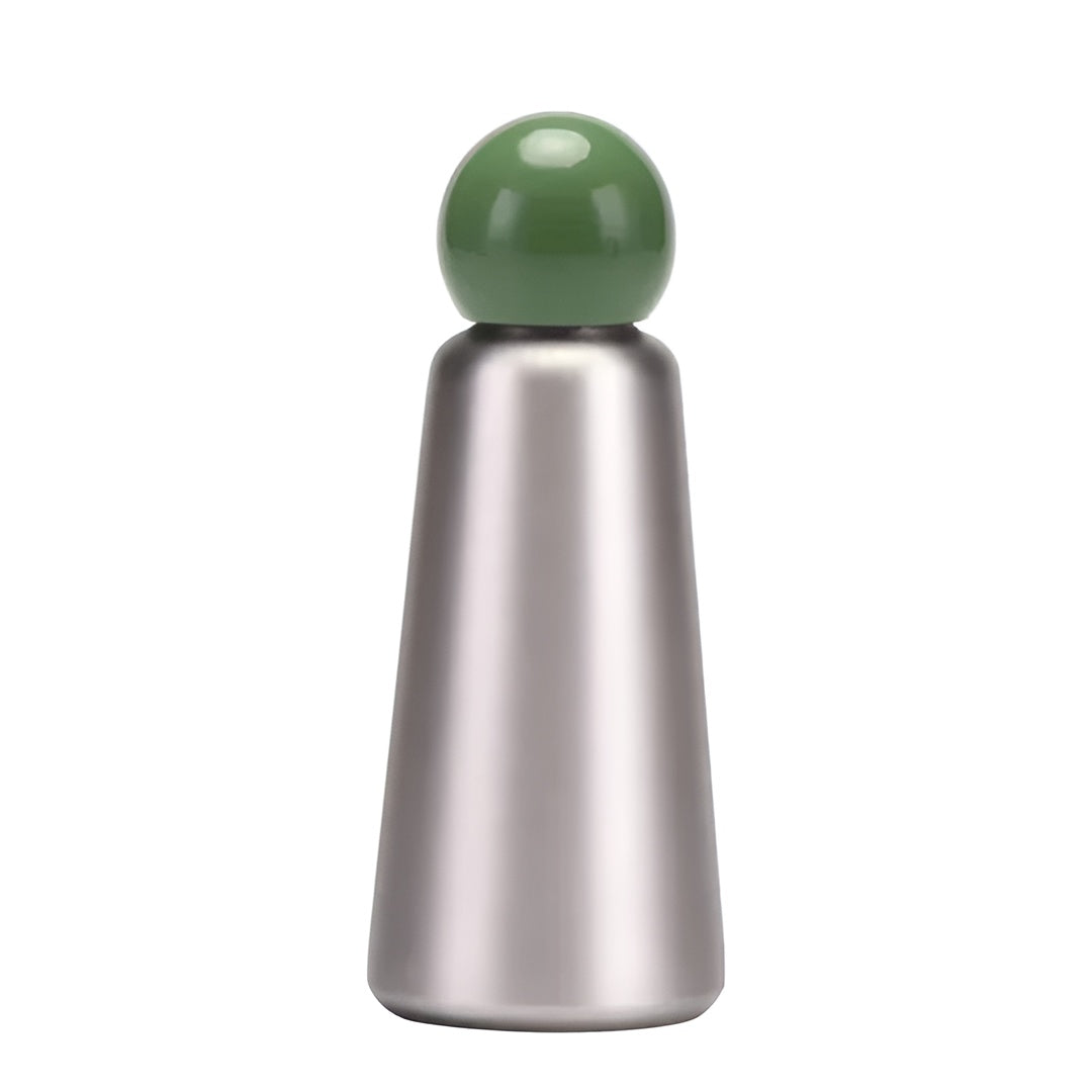 LuxDrop Thermoflasche auslaufsicher – Hält Getränke 12h heiß & 24h kalt - Silber B - Wasserflasche