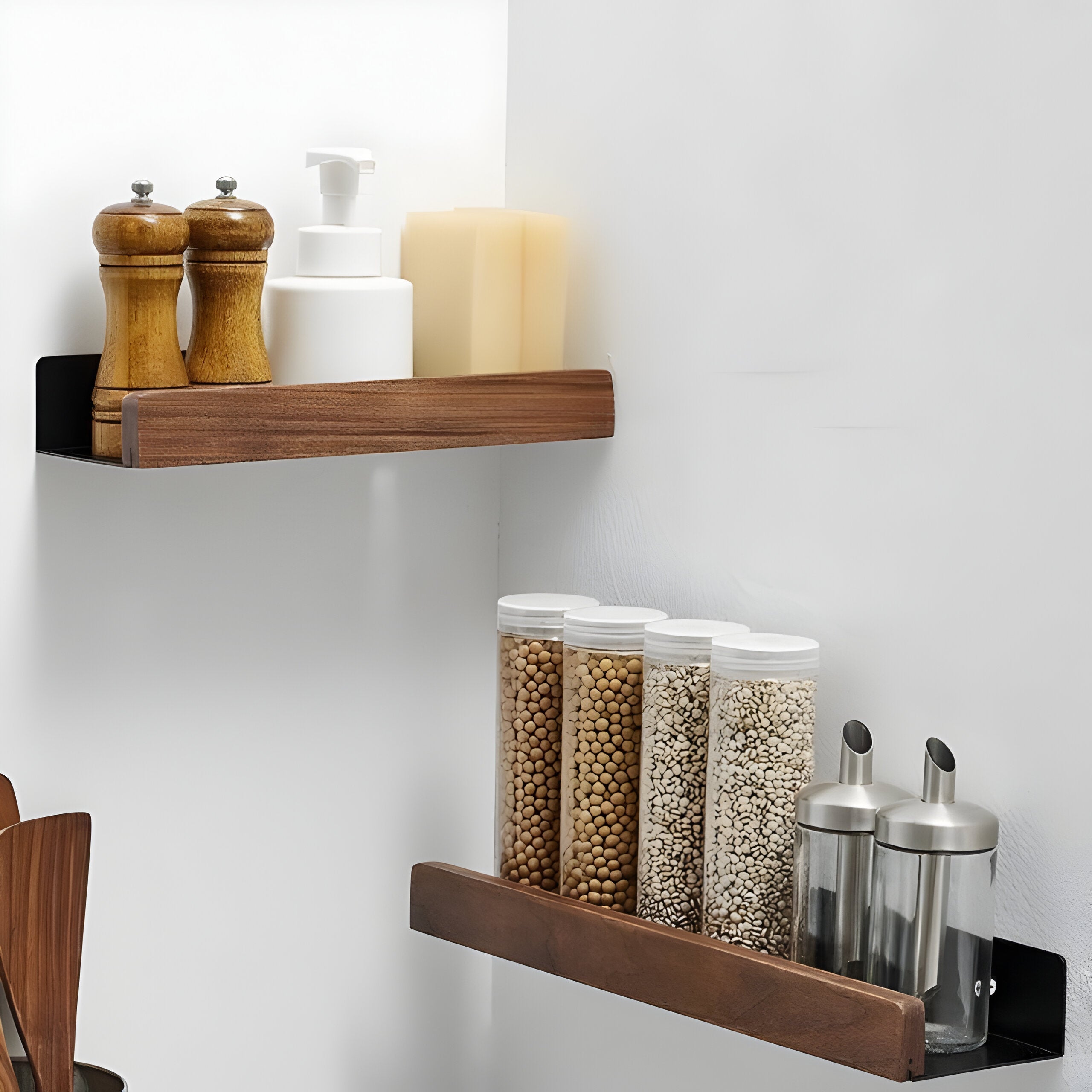 LuxeWood Regal - Hölzernes Badezimmer-Organisationsregal - Wandregal