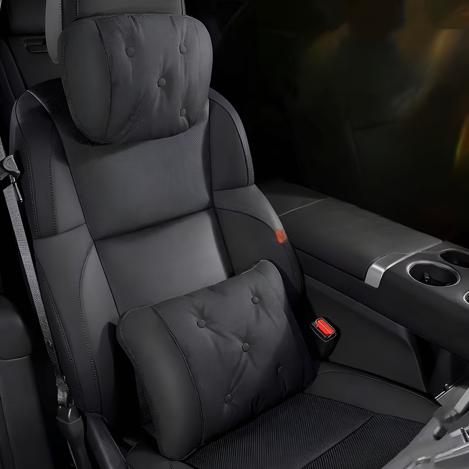 Luxuriöse Auto Kopfstützen & Lendenstütze – Ultraweicher Ergonomischer Komfort | Ganzjahresdesign - Nackenkissen
