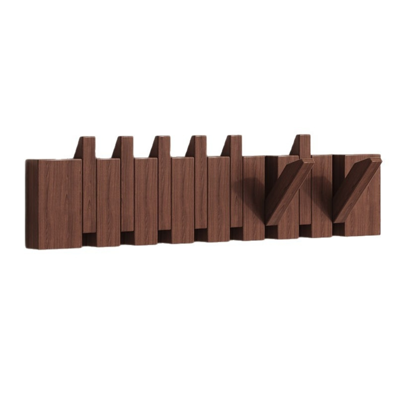 Luxuriöse Garderobe aus Holz im Klavierdesign – Handgefertigte Garderobe zur Wandmontage - Wandhaken