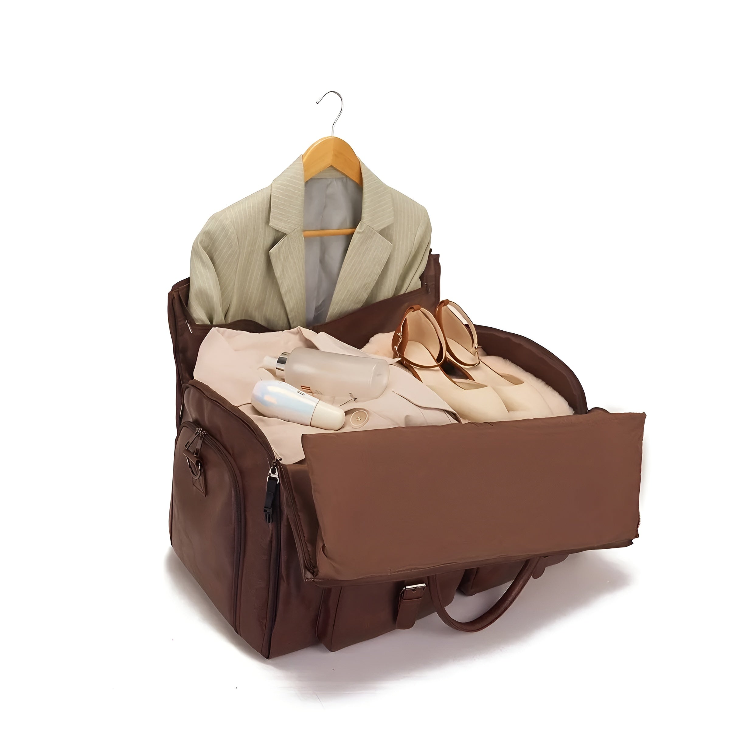 Luxus Leder-Reisetasche – Geräumiges Design mit mehreren Fächern – Ihr idealer Reisebegleiter - Reisetasche