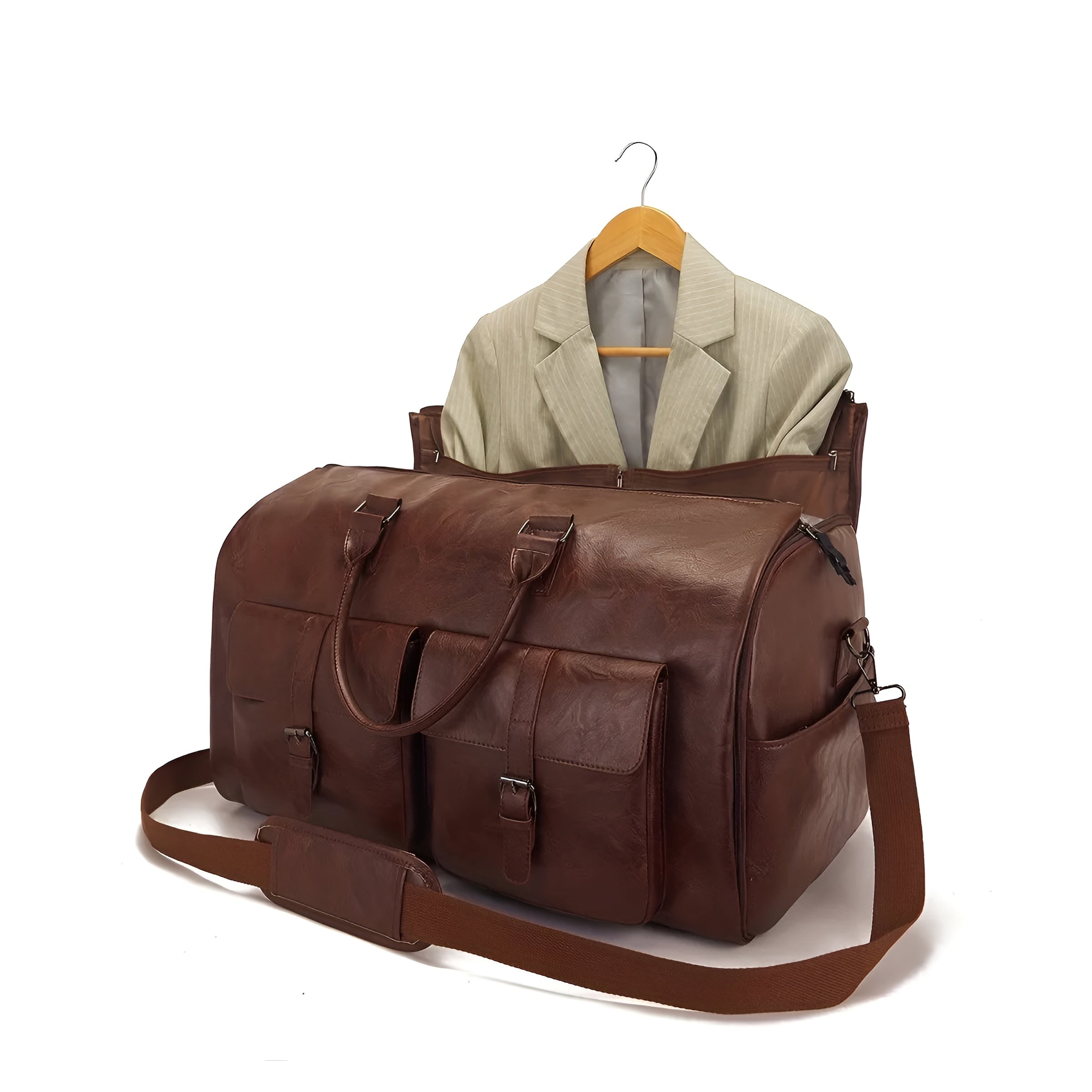Luxus Leder-Reisetasche – Geräumiges Design mit mehreren Fächern – Ihr idealer Reisebegleiter - Reisetasche