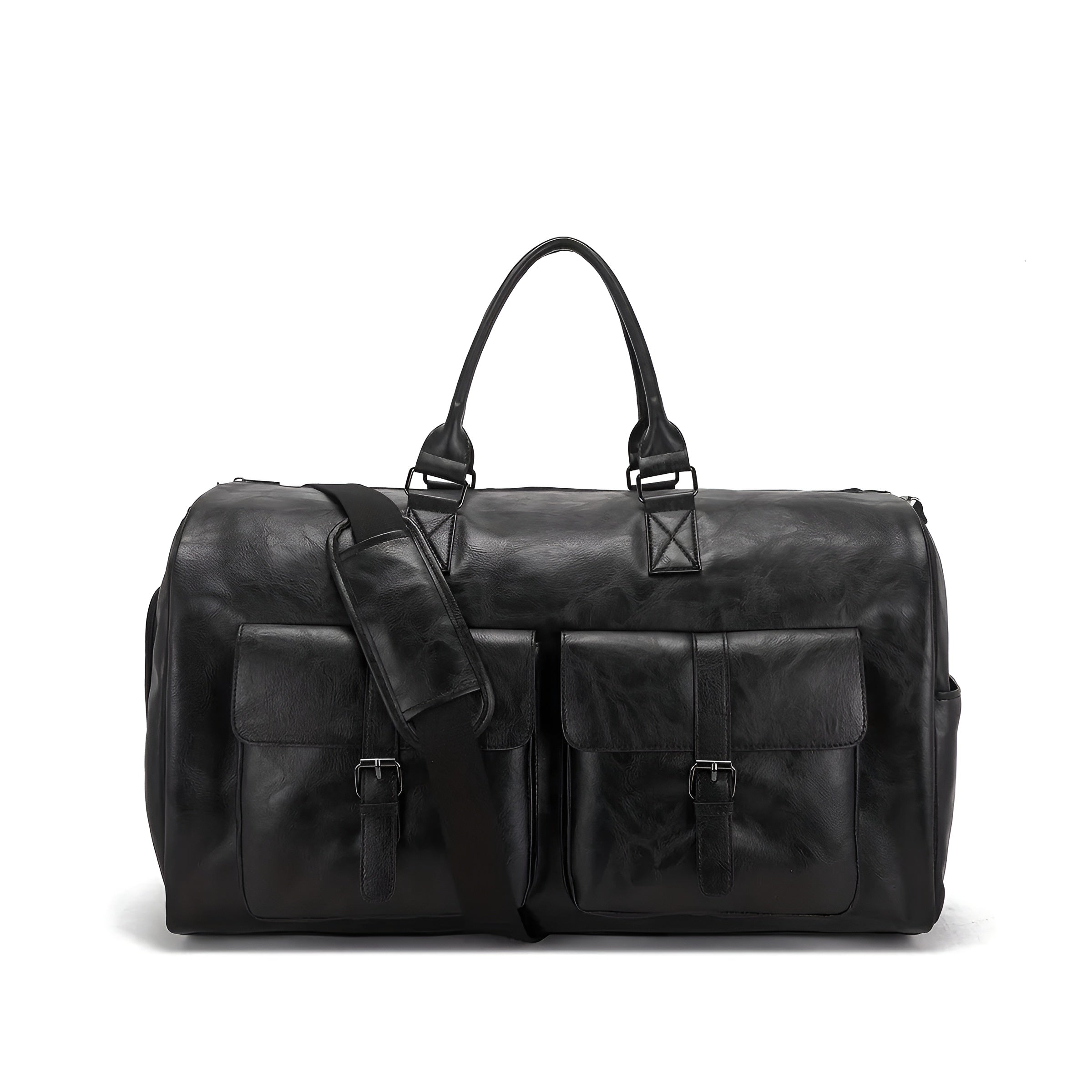 Luxus Leder-Reisetasche – Geräumiges Design mit mehreren Fächern – Ihr idealer Reisebegleiter - Schwarz - Reisetasche