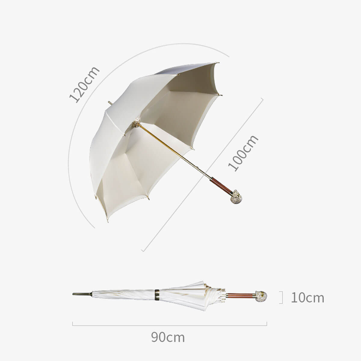 Luxus Regenschirm mit Totenkopf-Griff – 120 cm Sonne und Regen - Regenschirme