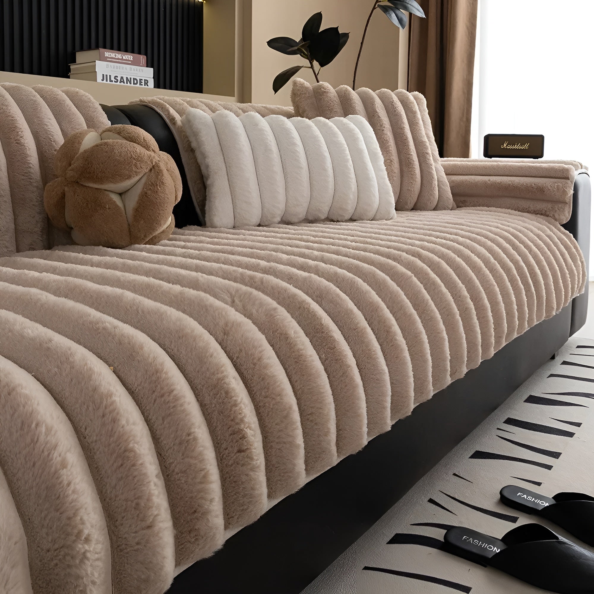 Warme Sofa-Decke aus Plüsch – Dick, Rutschfest und Kratzfest | Gemütlicher Schutz für Sofa