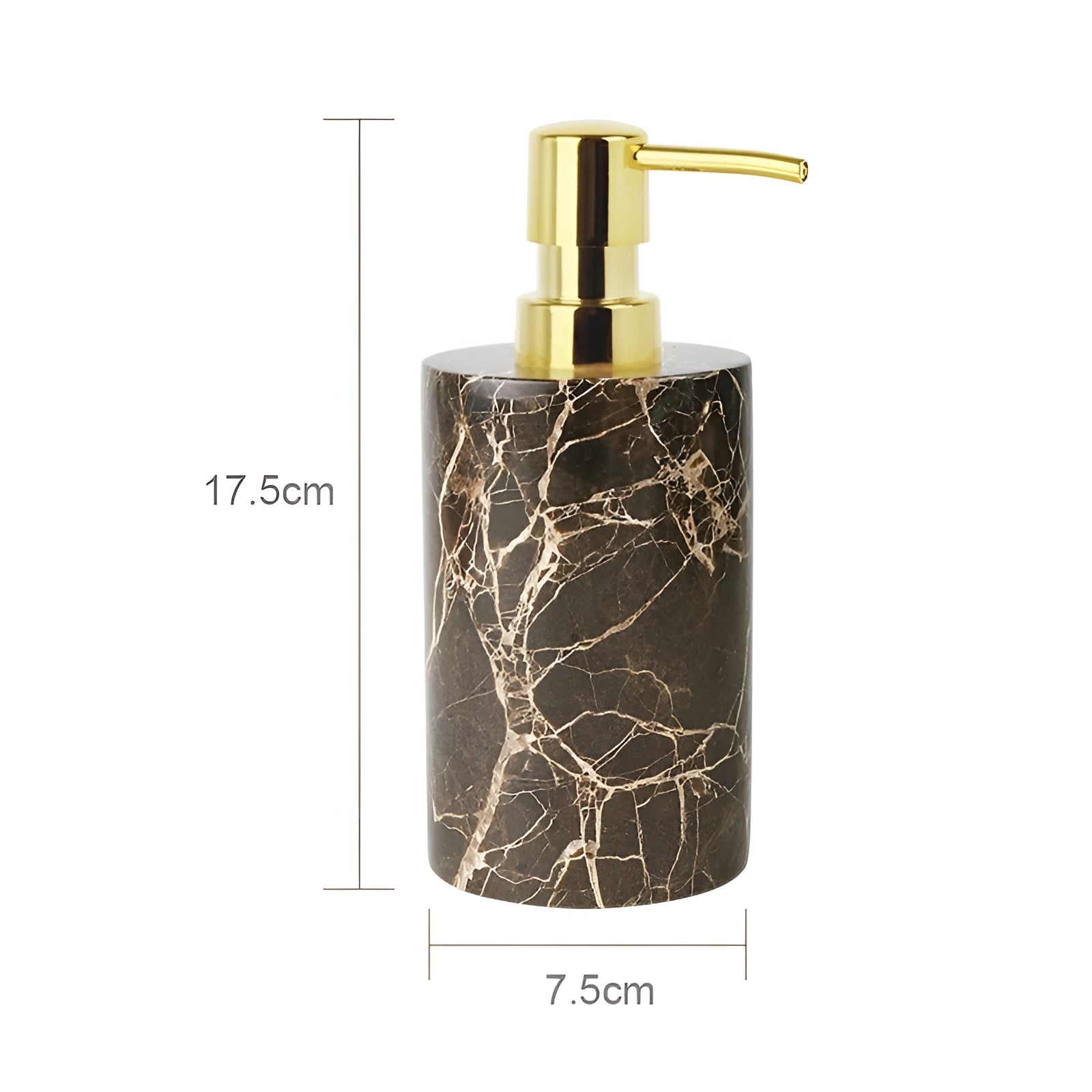 Badezimmer-Set aus Emperador Marmor – Luxuriöser Seifenspender, Seifenschale & Duftaccessoire | Elegante Bad-Accessoires
