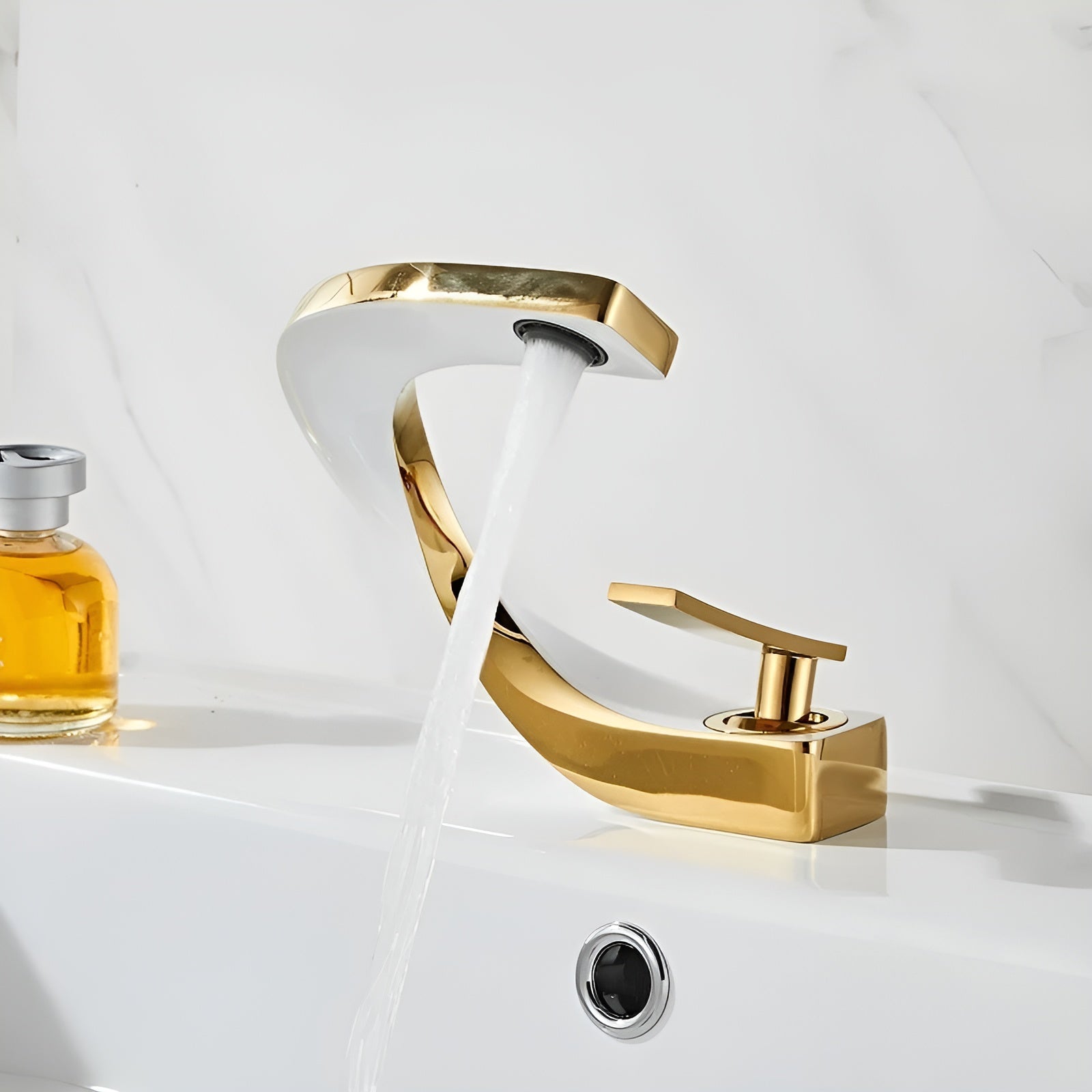 Waschbeckenarmatur mit Wasserfallauslauf – Modernes, Elegantes Design | Ideal für Badezimmer & Gäste-WC