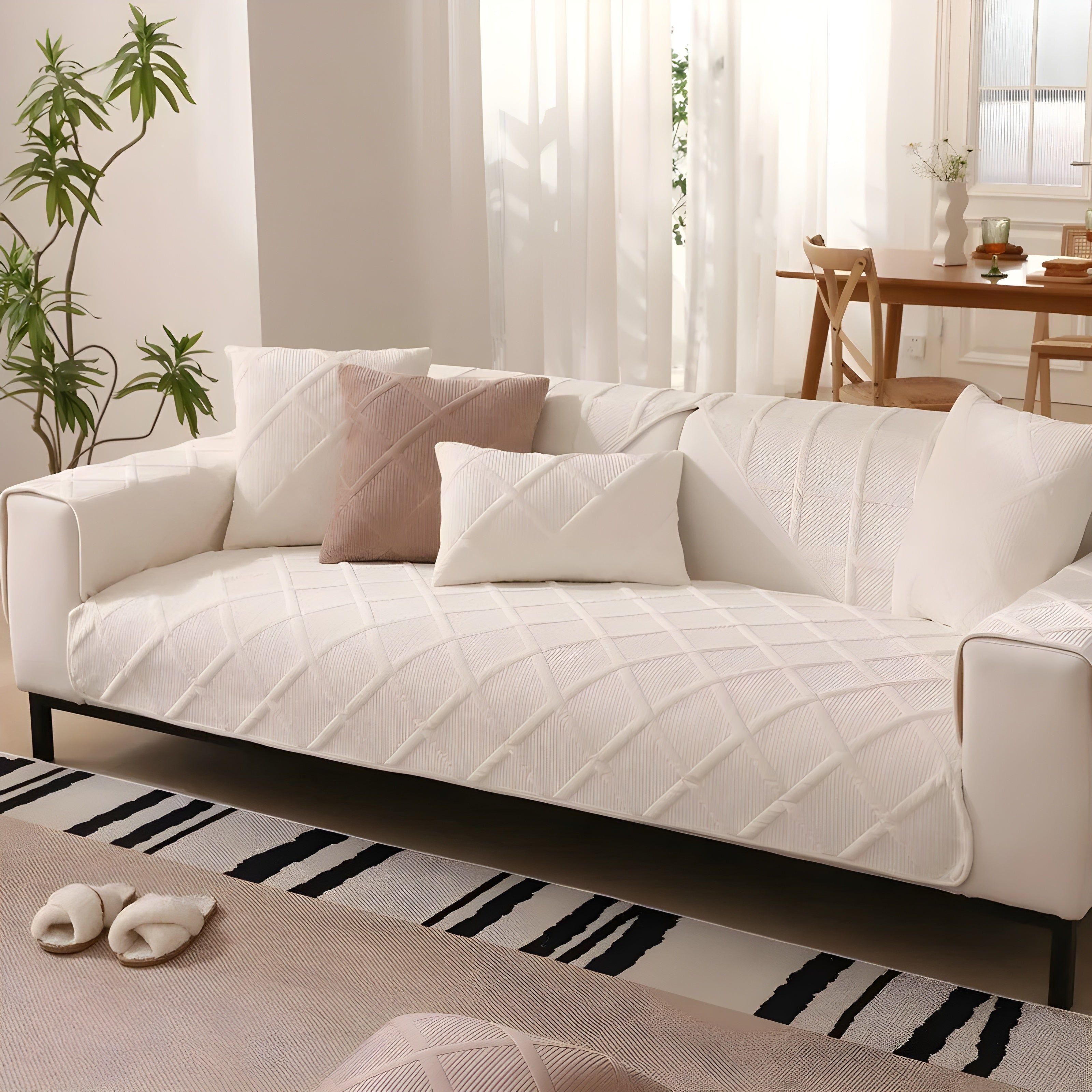 CorduroyComfort Cover - Lässiger, Rutschfester Samt-Sofa-Bezug
