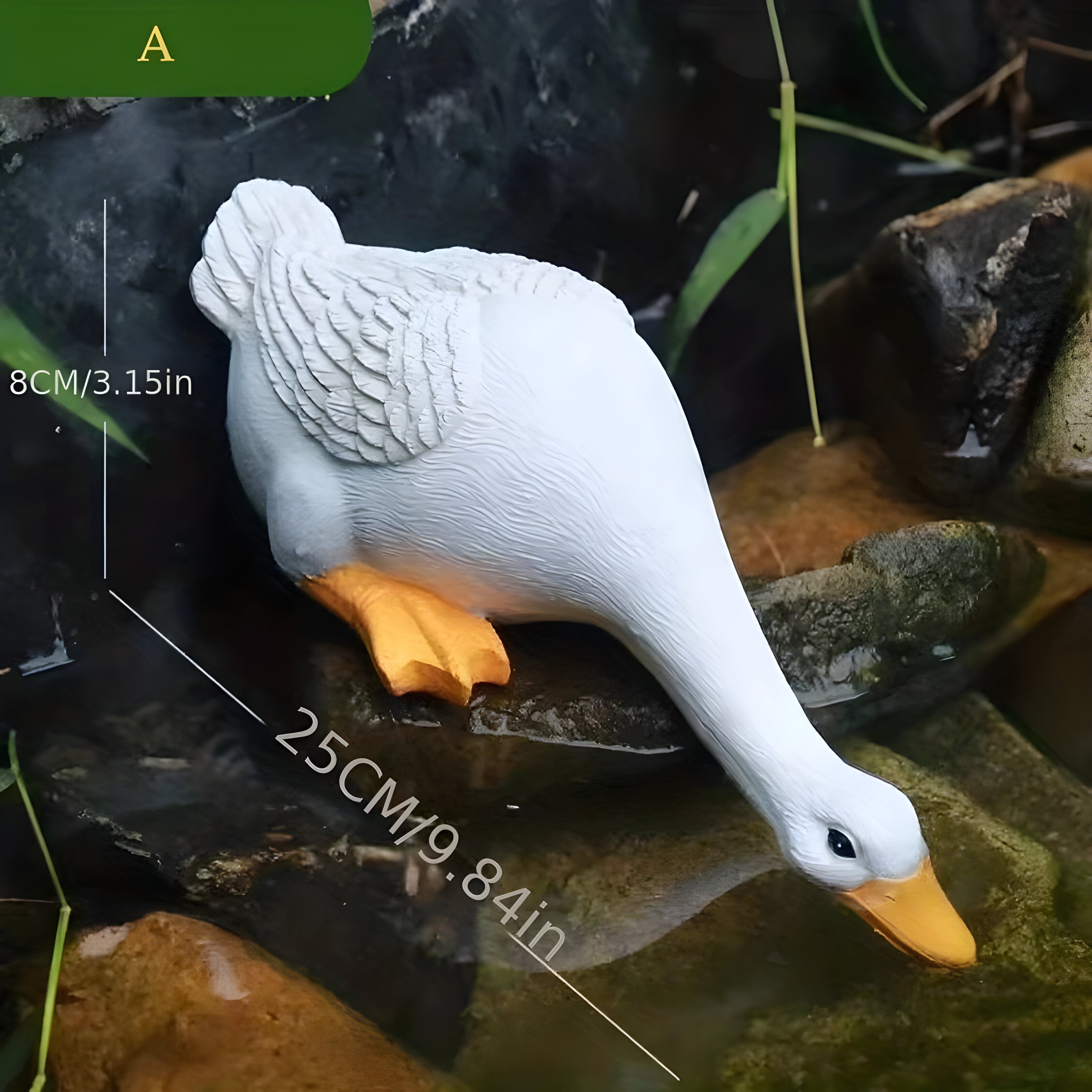 PuddlePals Skulptur – Bauernhaus-Stil Enten- & Gänsefigur