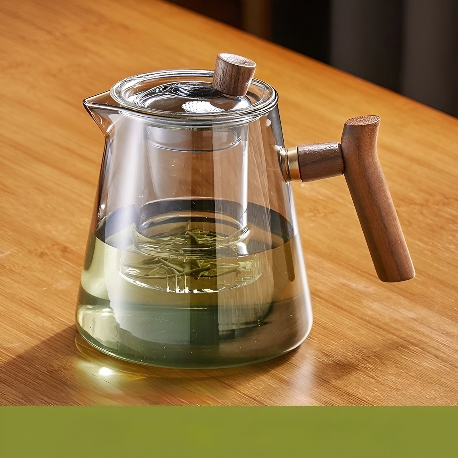 Teetasse aus Glas mit Holzgriff – Hitzebeständig & mit Teesieb | Ideal für Zuhause