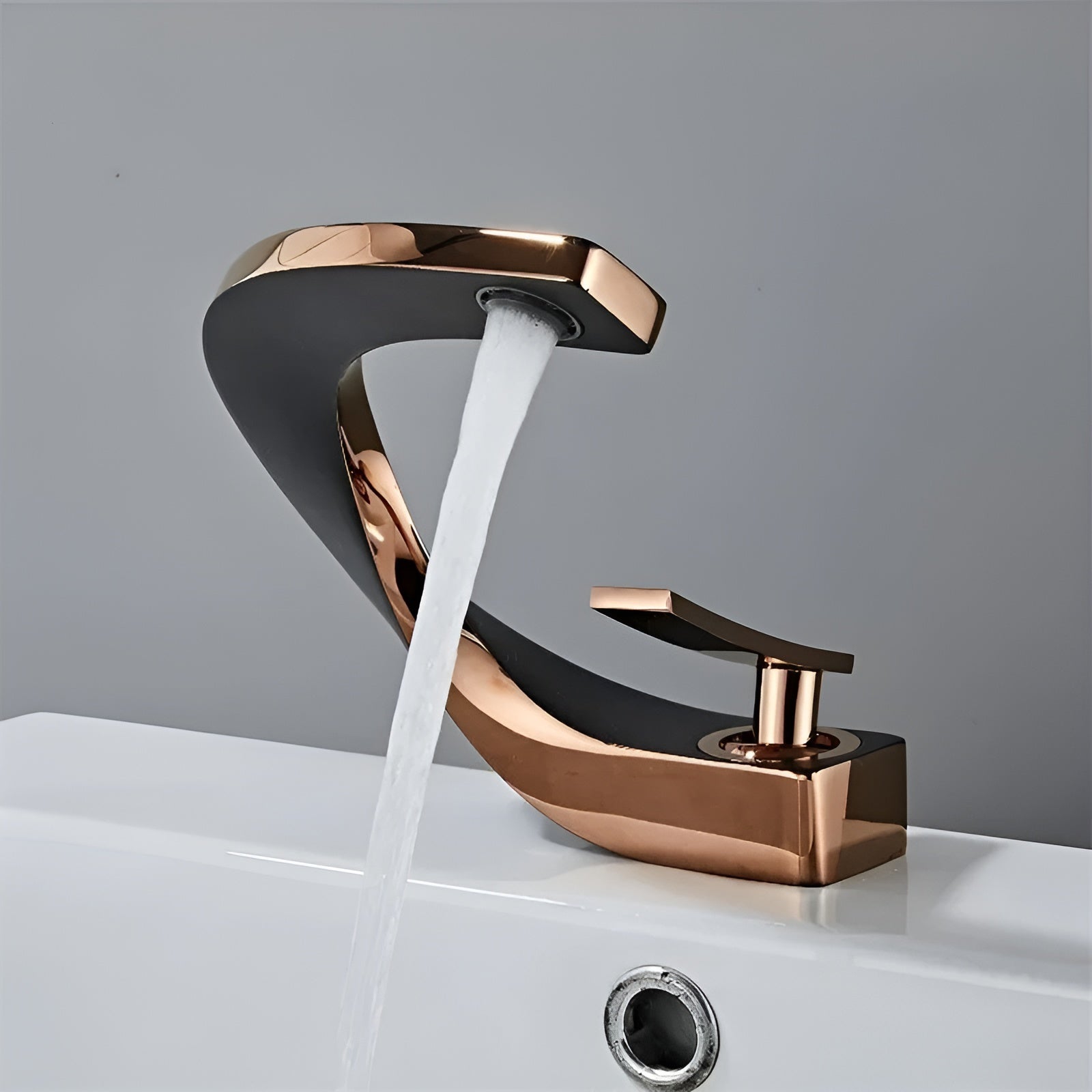 Waschbeckenarmatur mit Wasserfallauslauf – Modernes, Elegantes Design | Ideal für Badezimmer & Gäste-WC