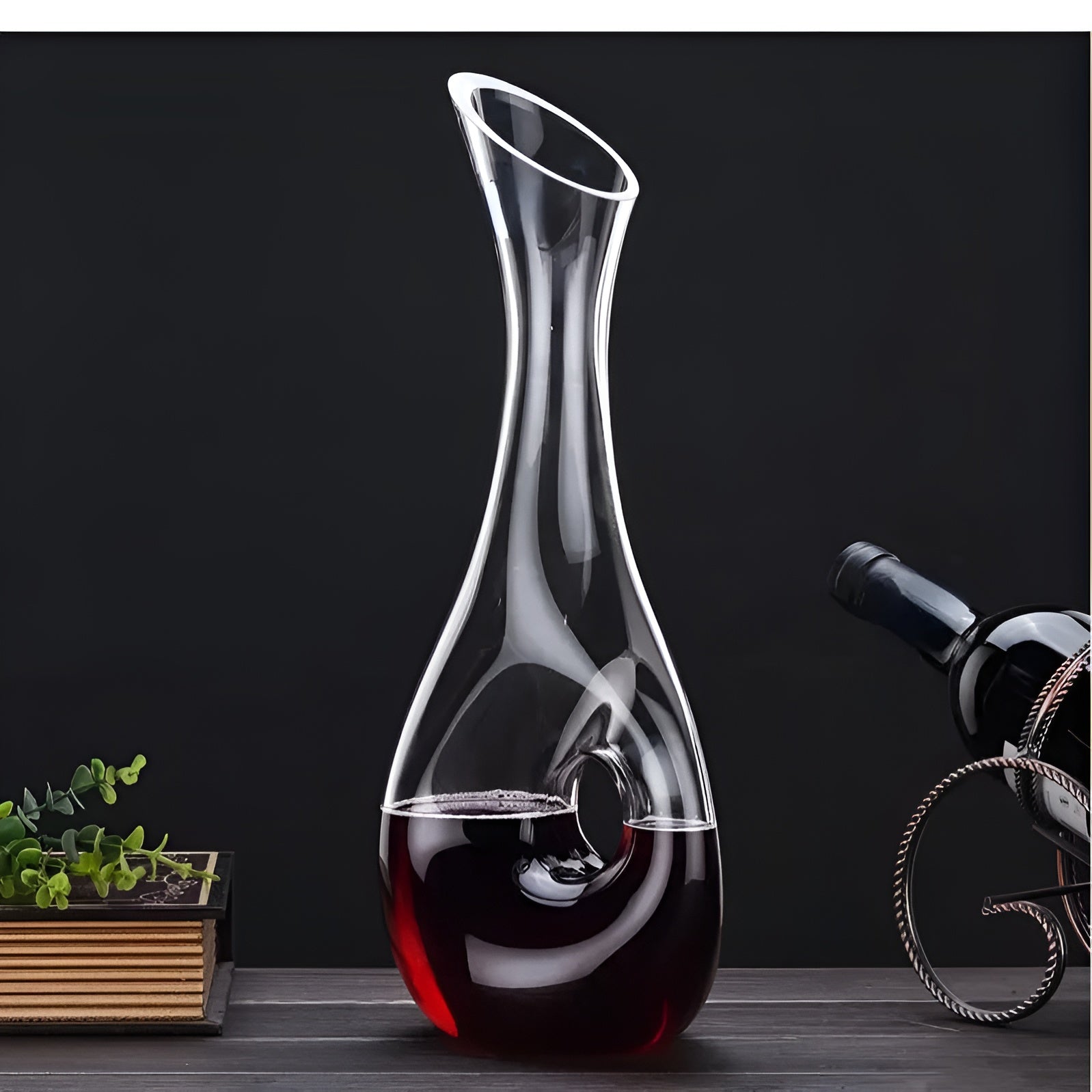 Kristall weindekanter in Schneckenform – Bleifreier für Wein oder Cognac | Dekorativ für Zuhause & Bar