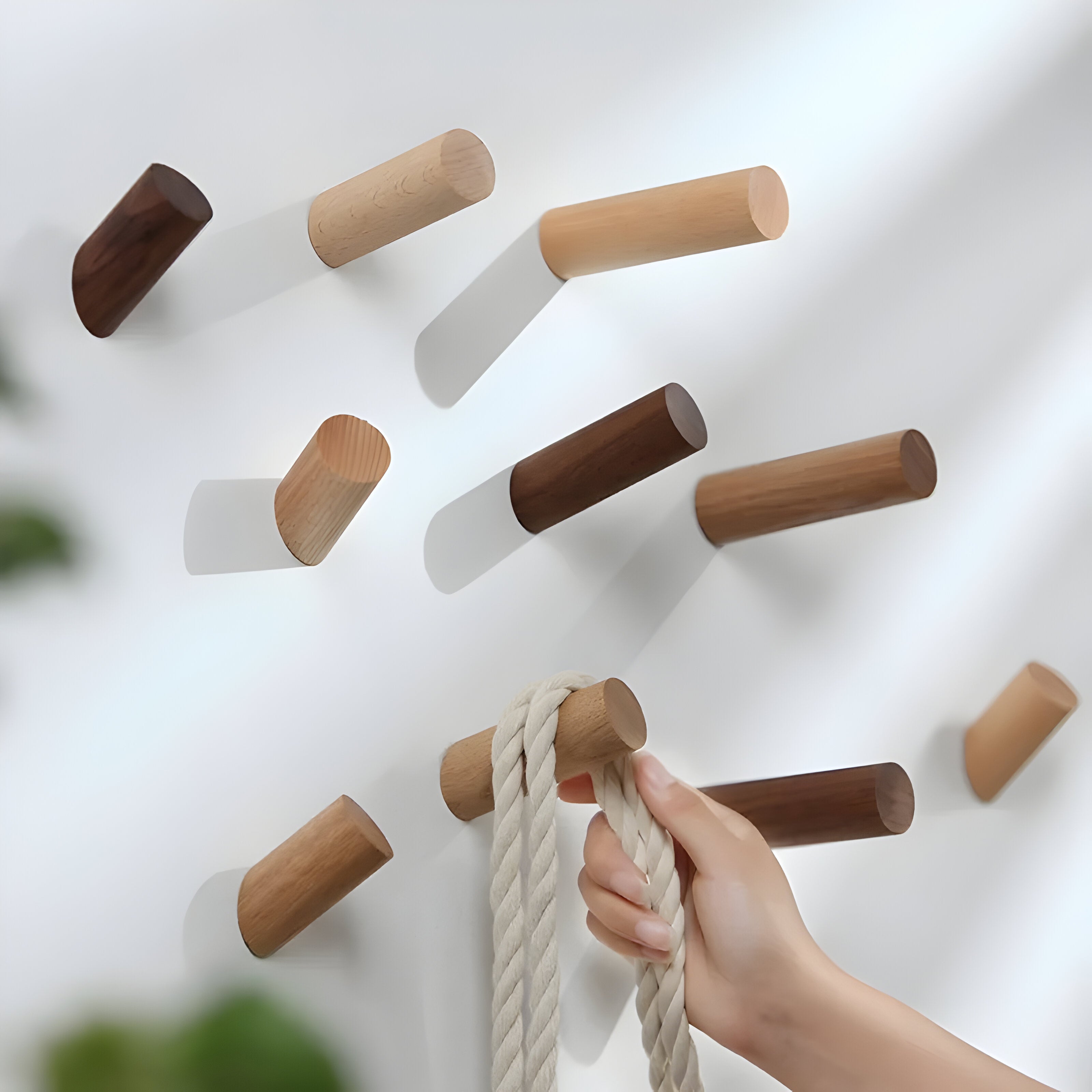 Holzkleiderhaken – Wandmontiert und Robust | Natürliches Material für Jeden Raum