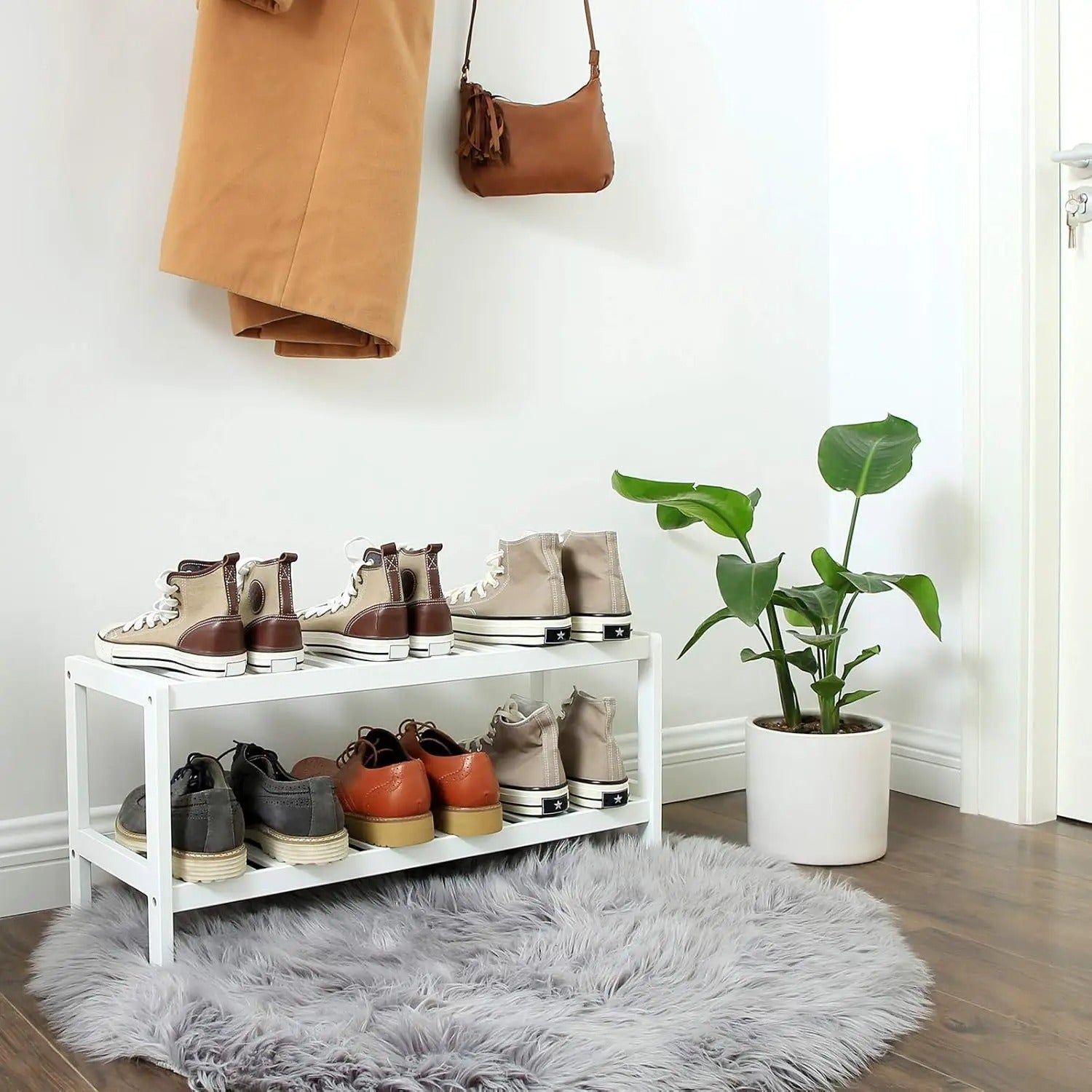 BambooHaven Rack – 2-stufiges Bambus-Schuhregal