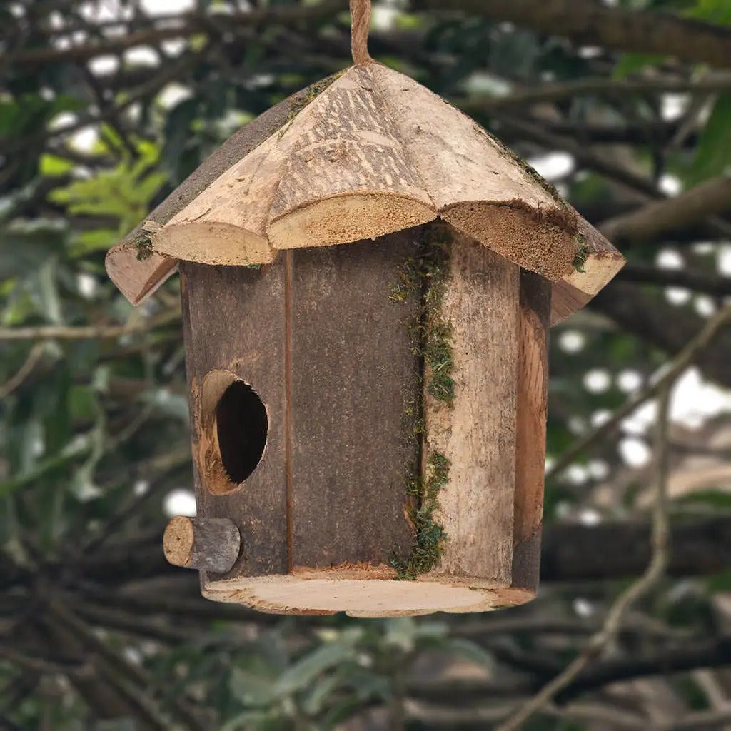 RusticWing Nest - Außenbereich Hängendes Holz Vogelnest
