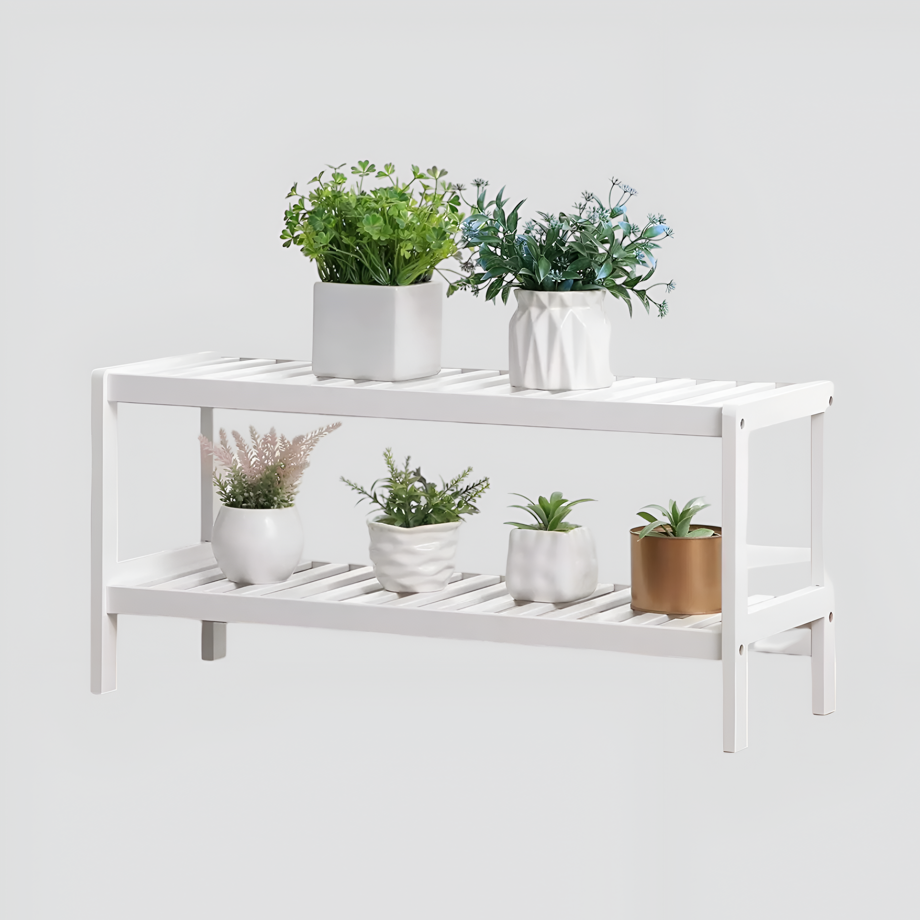 BambooHaven Rack – 2-stufiges Bambus-Schuhregal