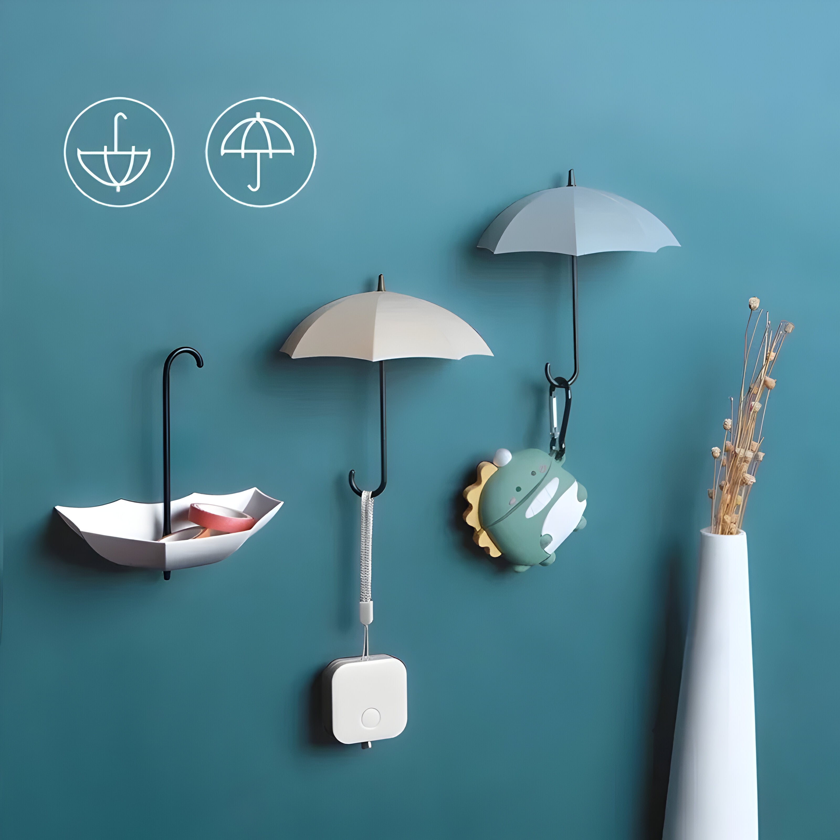 Wandhaken im Regenschirm-Design – 3-teiliges Set | Dekorativ und Platzsparend