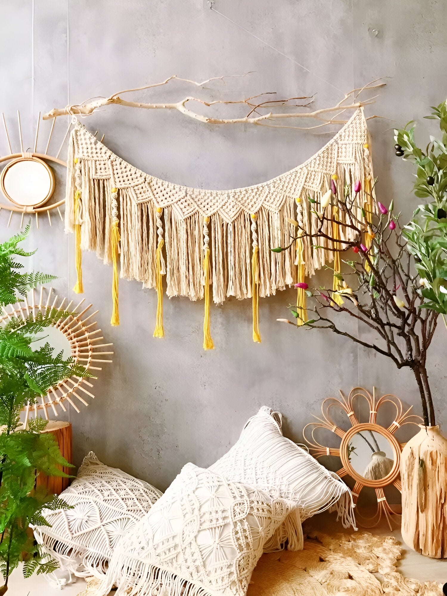 LushWeave Cover - Handgemachter böhmischer Kissenbezug