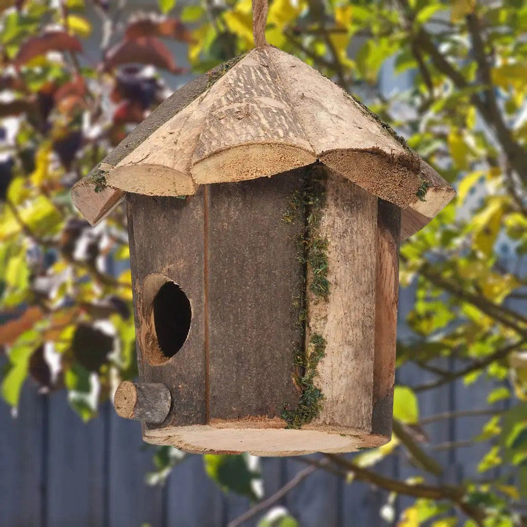 RusticWing Nest - Außenbereich Hängendes Holz Vogelnest